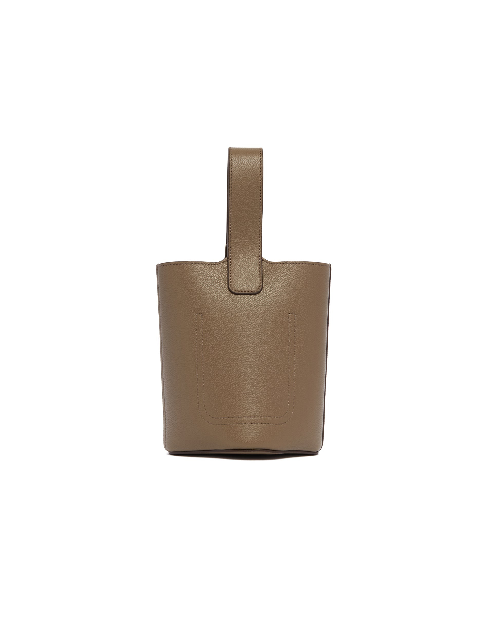 Beige Mini Pebble Bucket Bag - 7