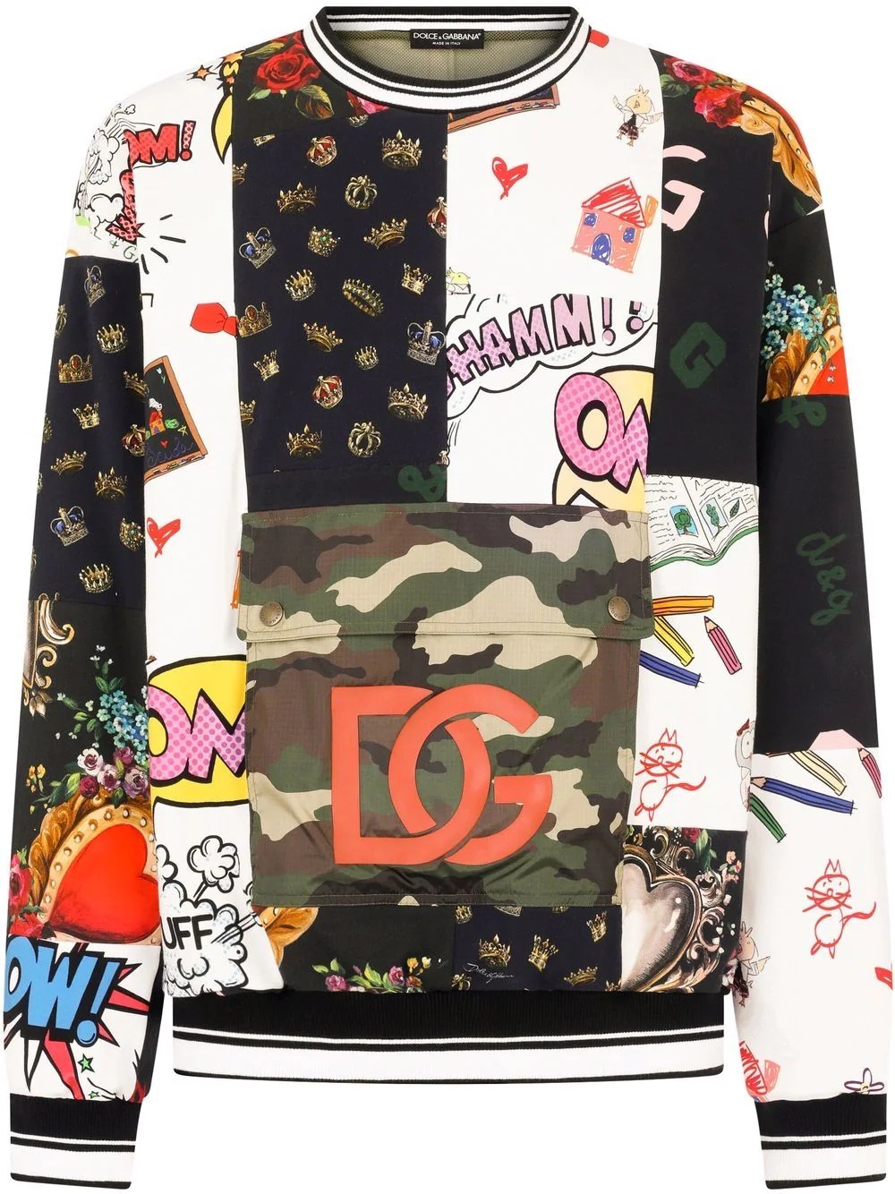 patchwork logo-print sweatshirt - 1