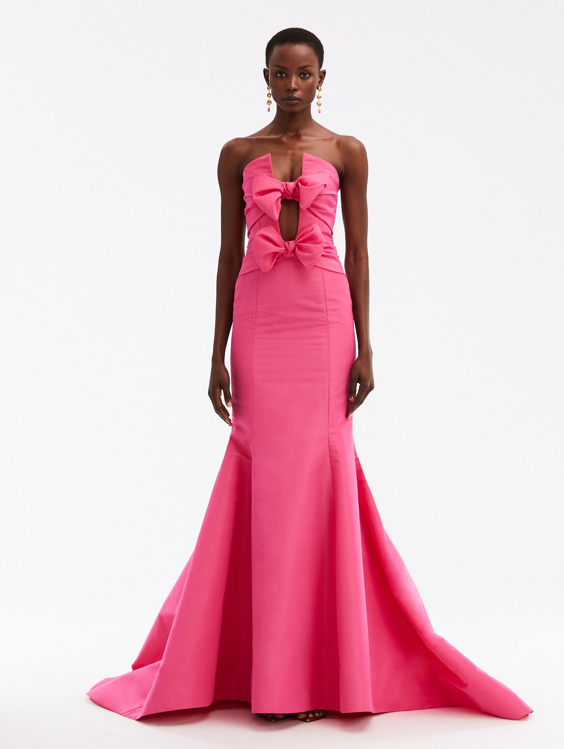 Oscar de la Renta BOW DETAIL TRUMPET GOWN REVERSIBLE