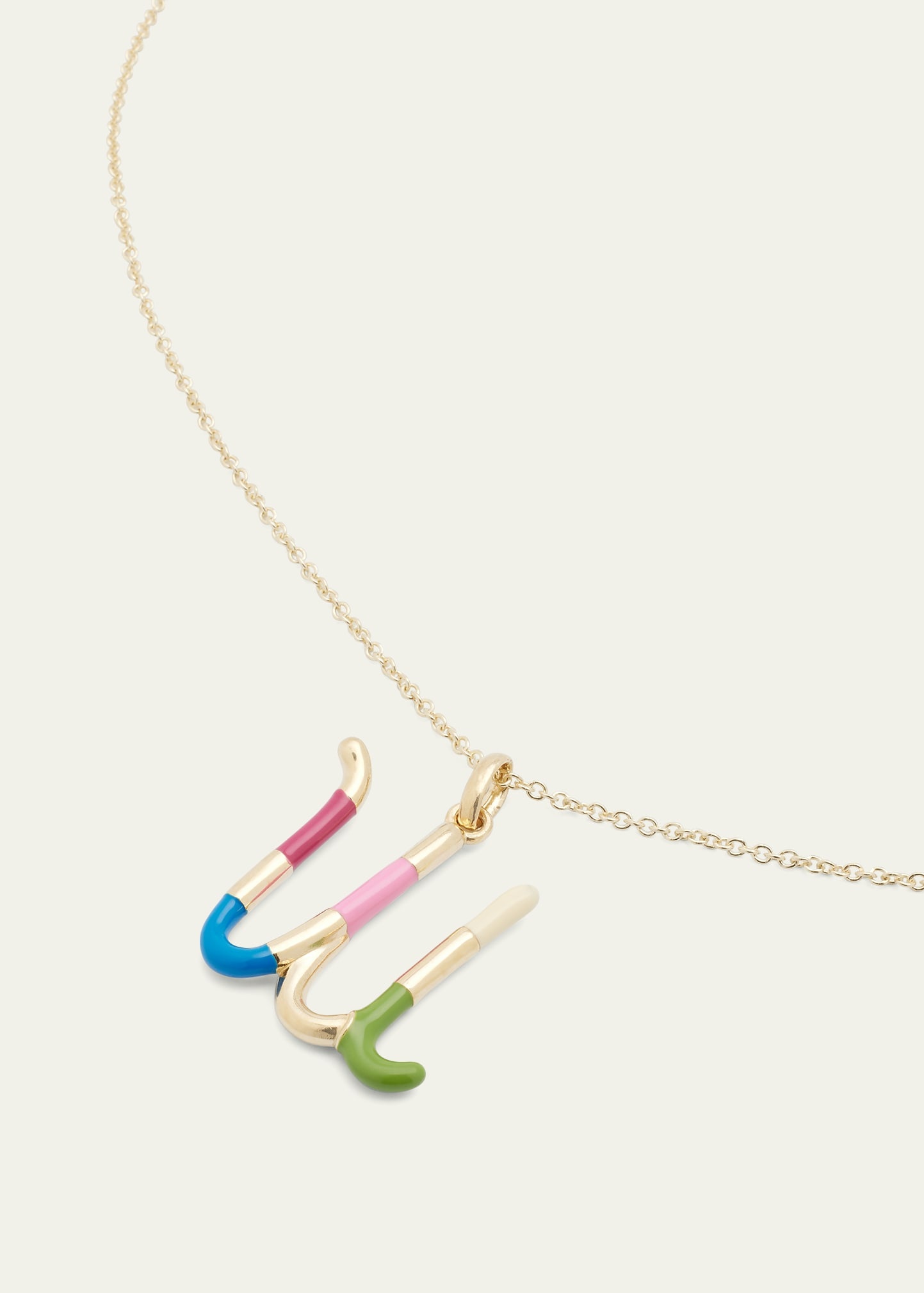 Enamel Letter Necklace - 3