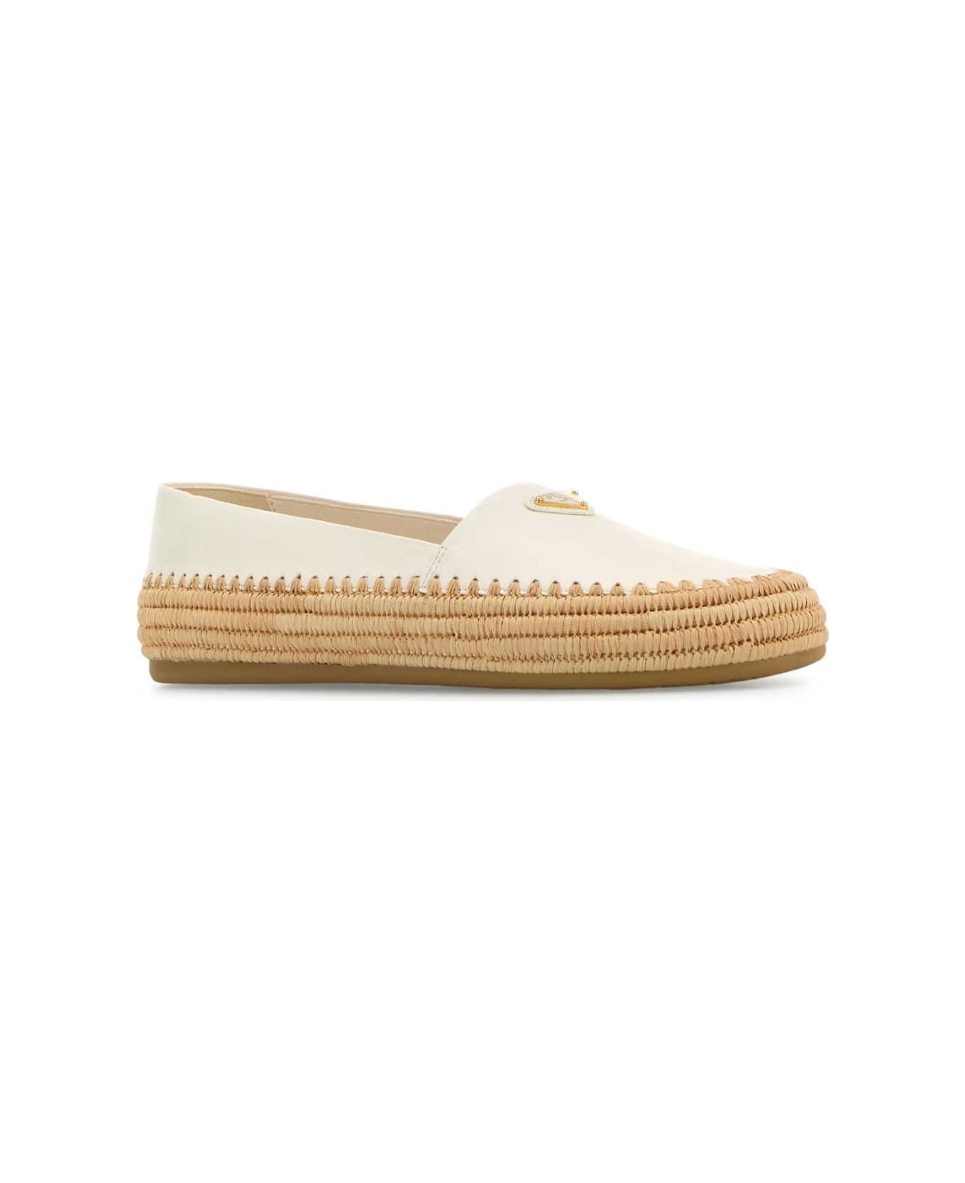 White Leather Espadrilles - 2