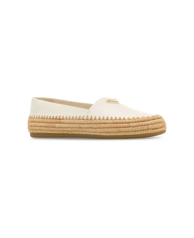 Prada White Leather Espadrilles outlook