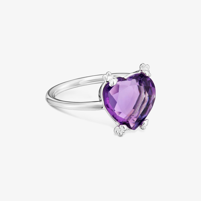 TOUS Silver Ring with amethyst Color Pills outlook