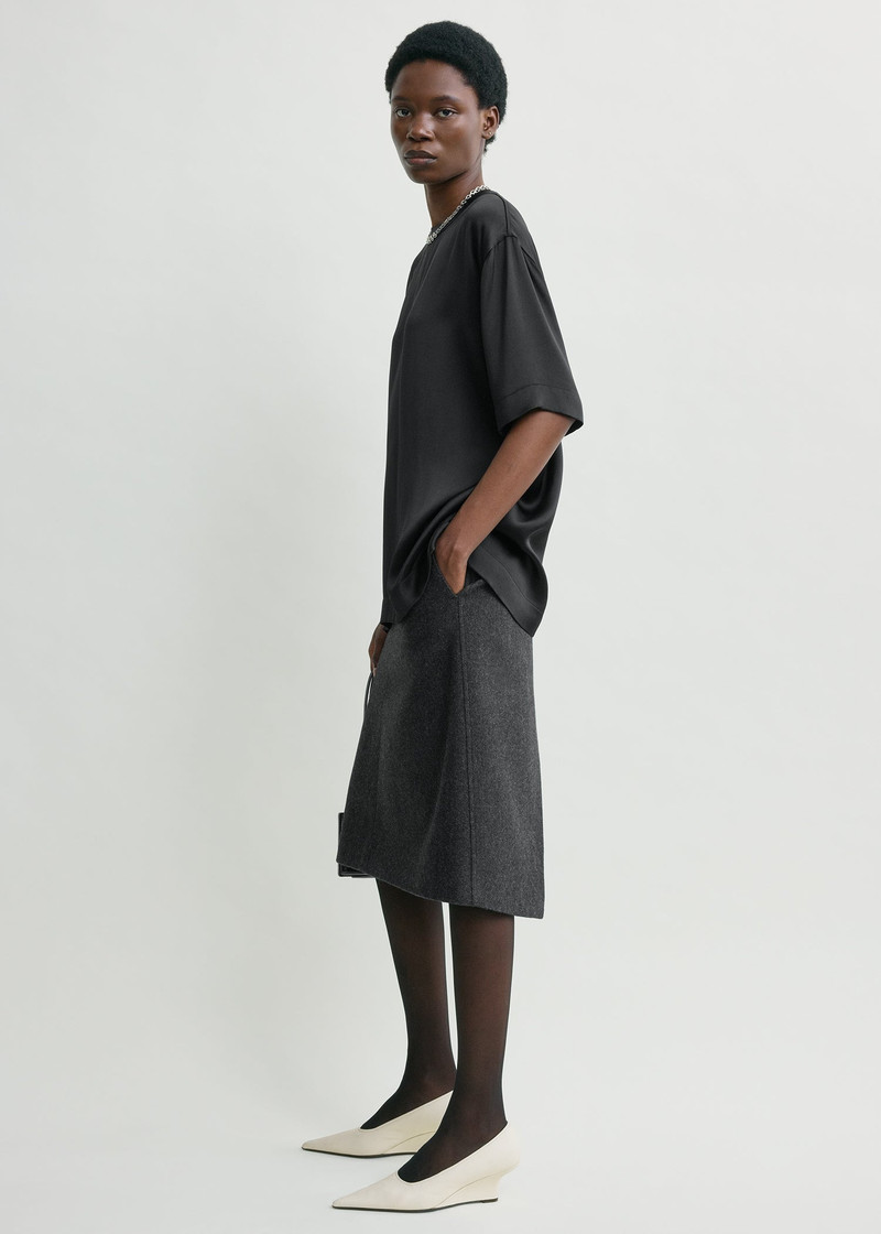 Twill suit skirt charcoal 3