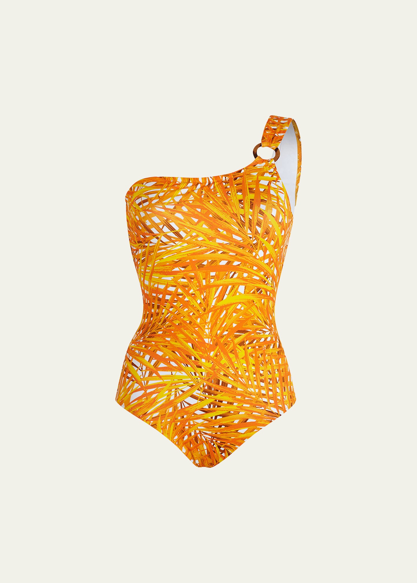 Palm Leaves Jersey One-Piece Swimsuit - 1