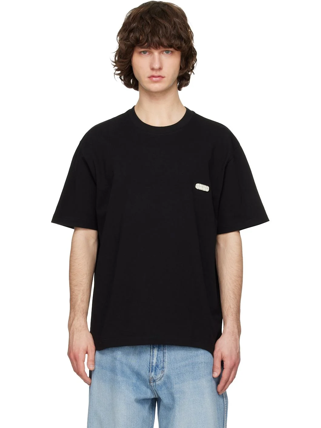Black Solid Back Logo Short Sleeve T-shirt - 1