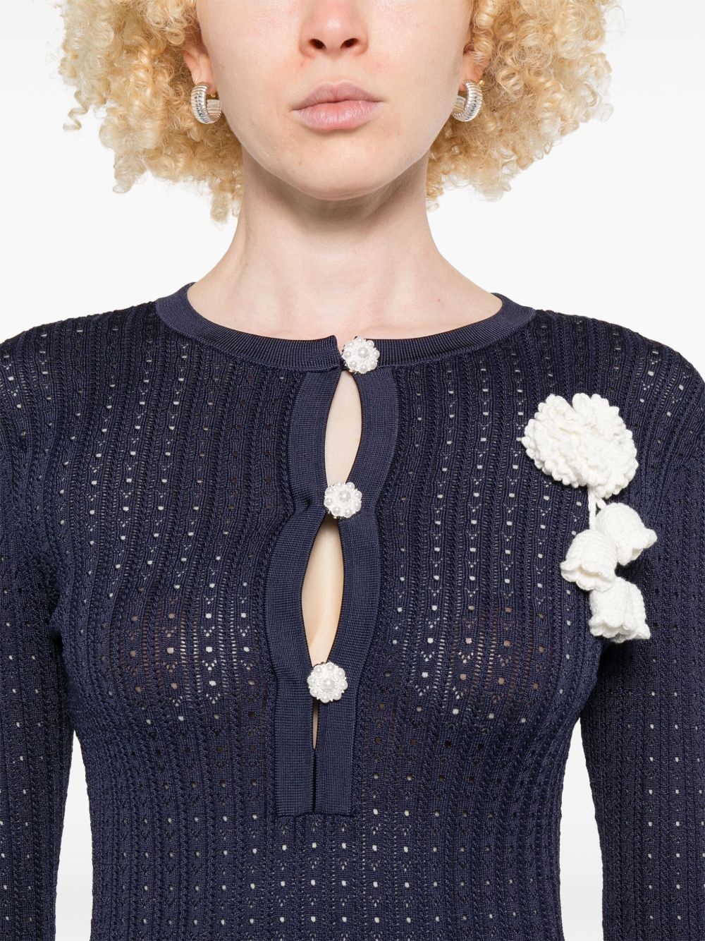 crochet-knit dress - 5