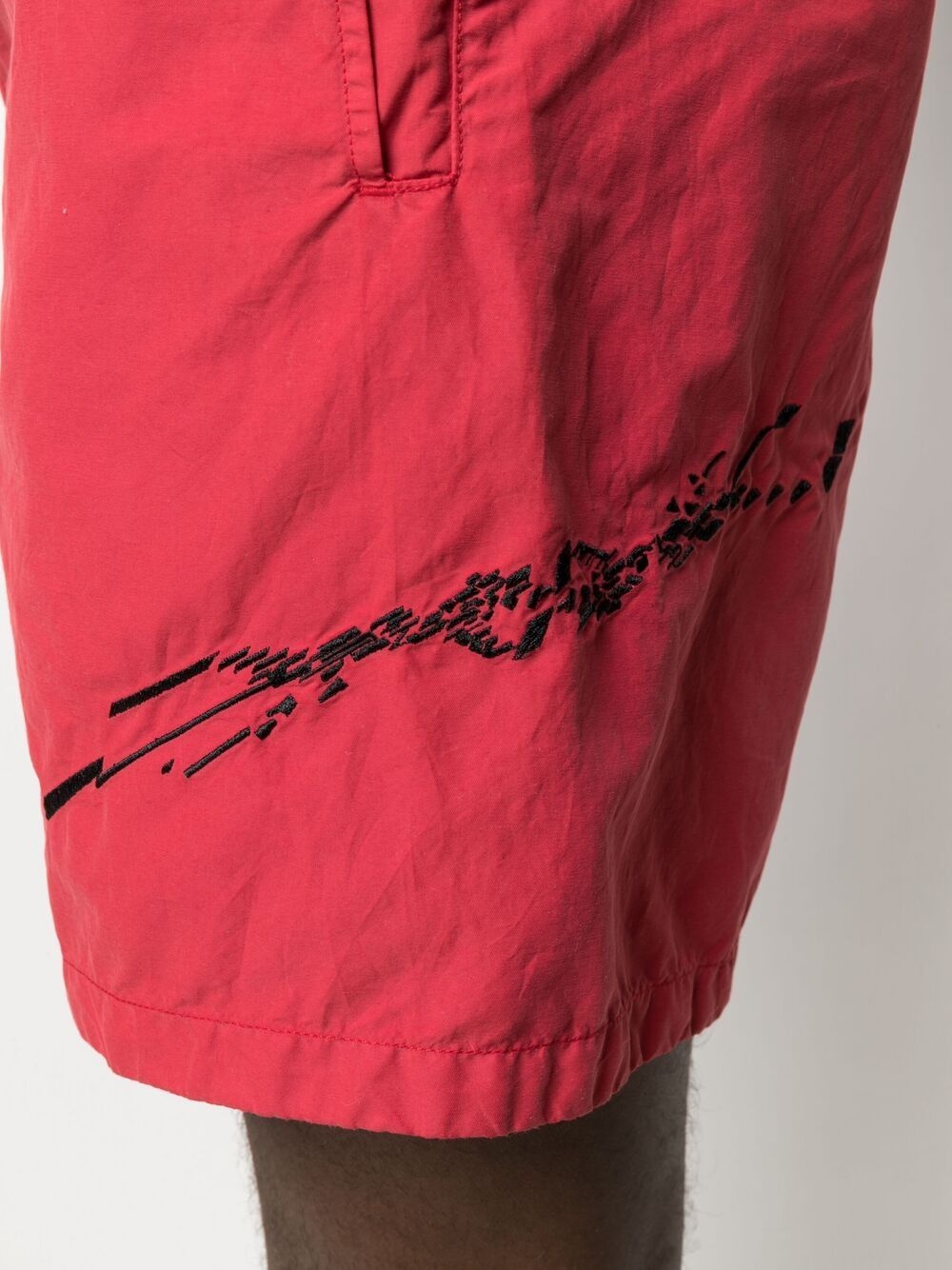 embroidered track shorts - 5