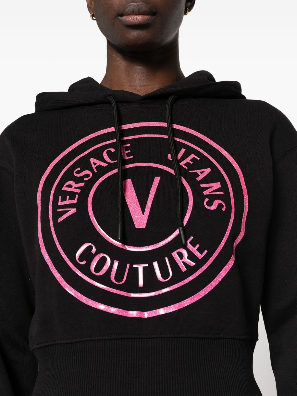 logo-print cropped hoodie - 5