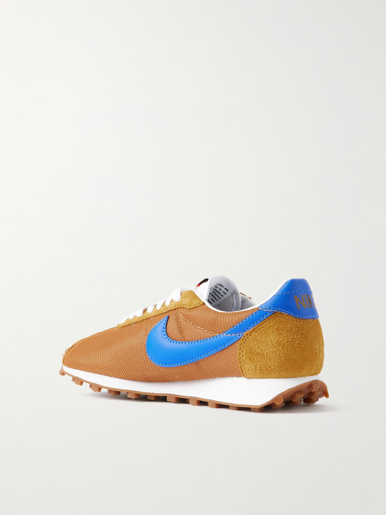 LD-1000 leather and suede-trimmed mesh sneakers Tan - 3