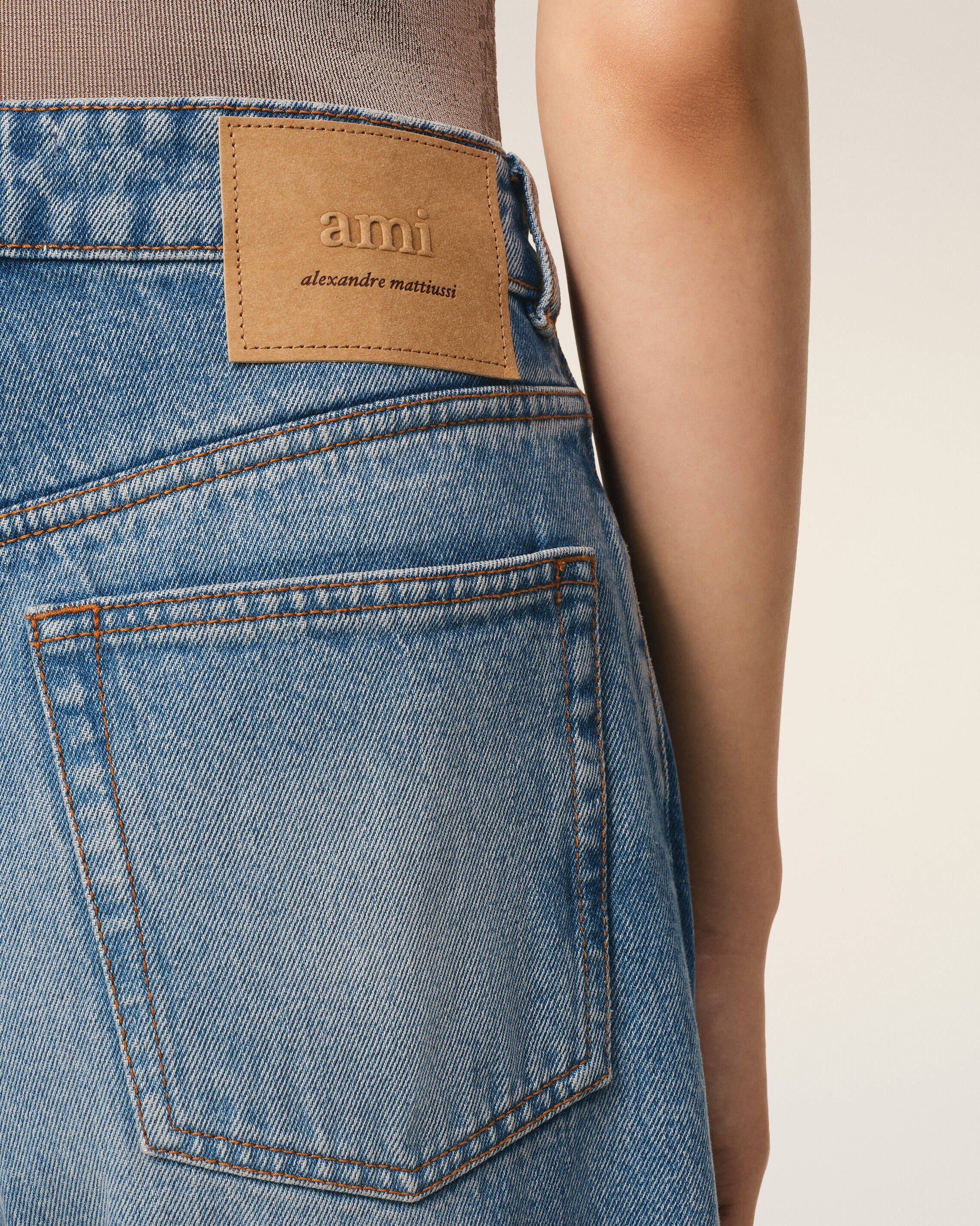 BLUE COTTON LARGE FIT JEANS - 5