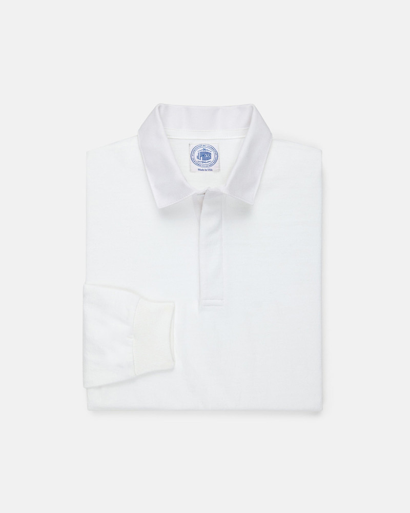 J. PRESS MADE-IN-USA SOLID WHITE COTTON RUGBY outlook