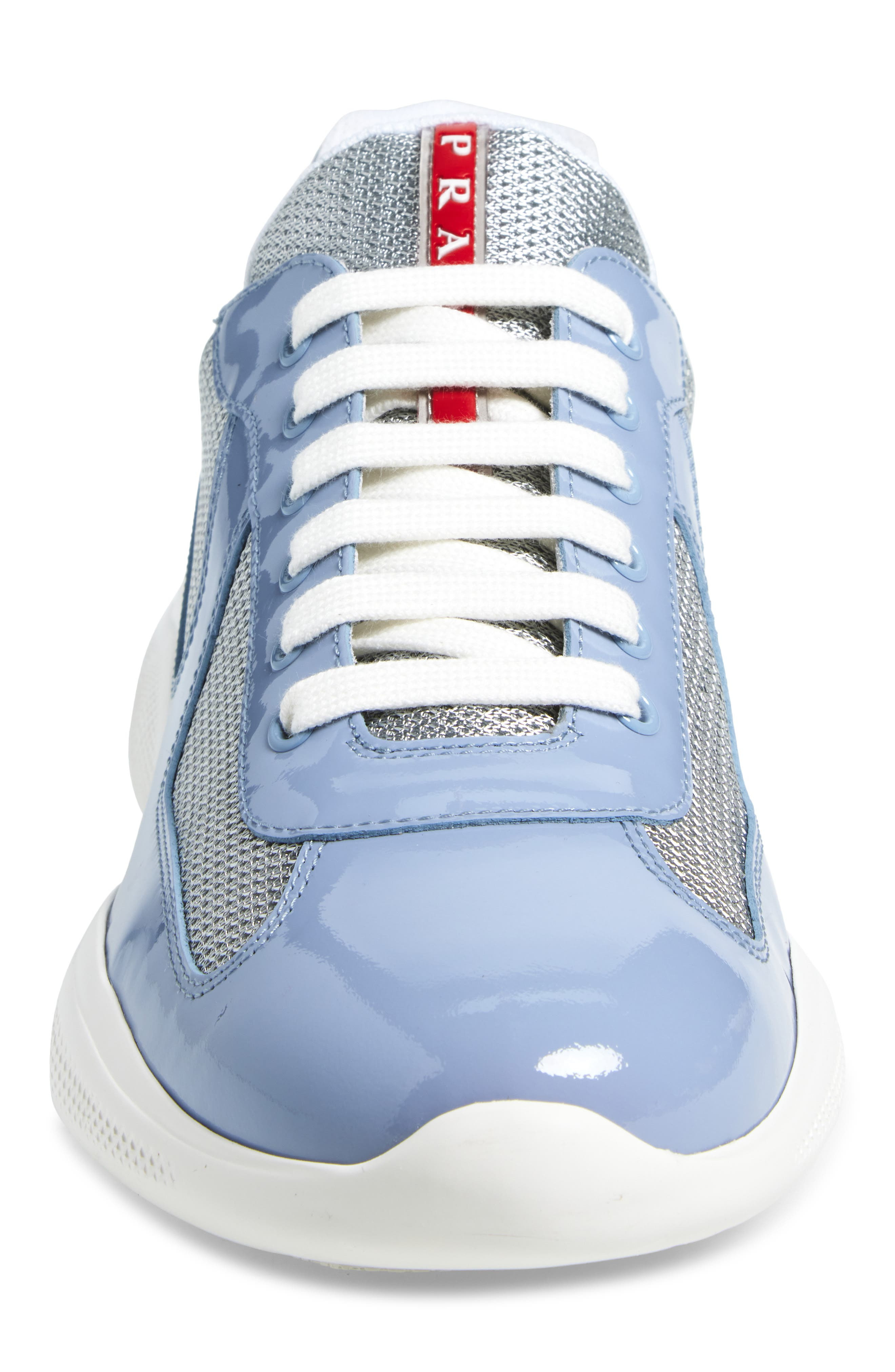 Prada America's Cup Vernice Bike Low Top Sneaker in Astrale/Argento at Nordstrom - 4