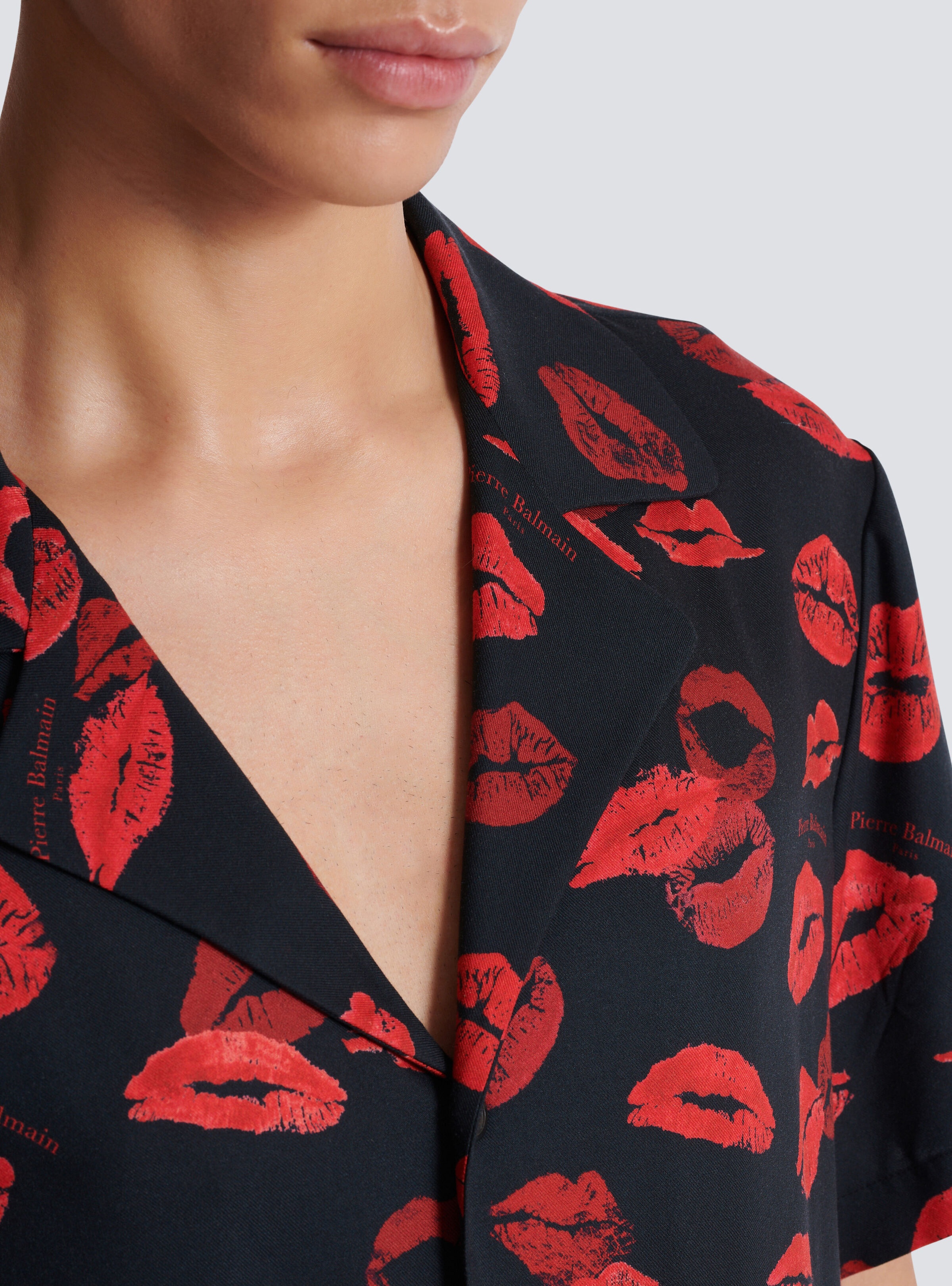 Twill pyjama shirt with Kiss print - 8