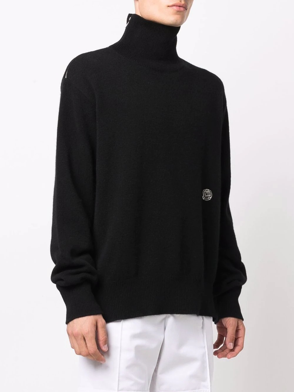 zip-detail roll-neck jumper - 3