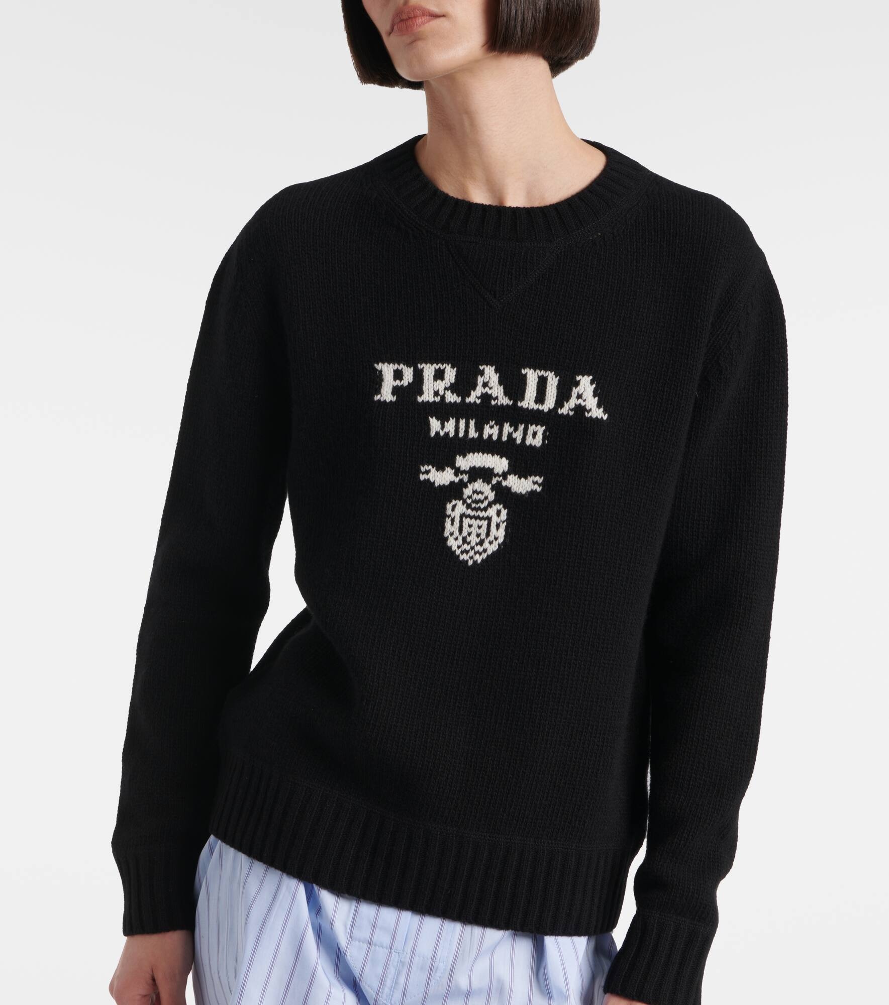 Logo wool and cashmere sweater - 5