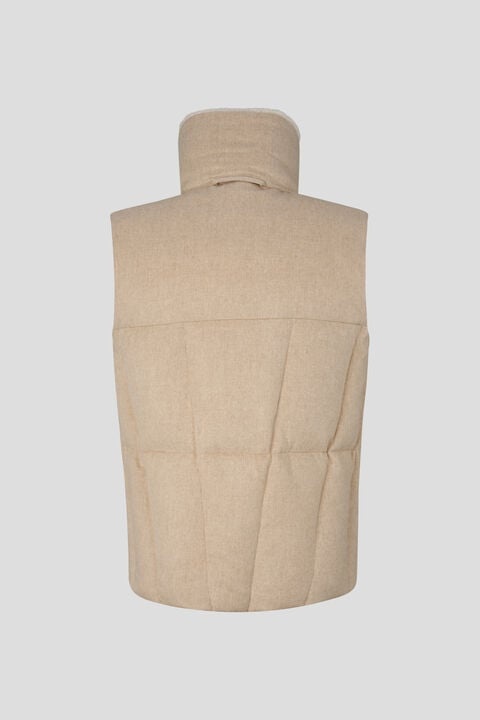 Xeno cashmere down vest in Camel - 3