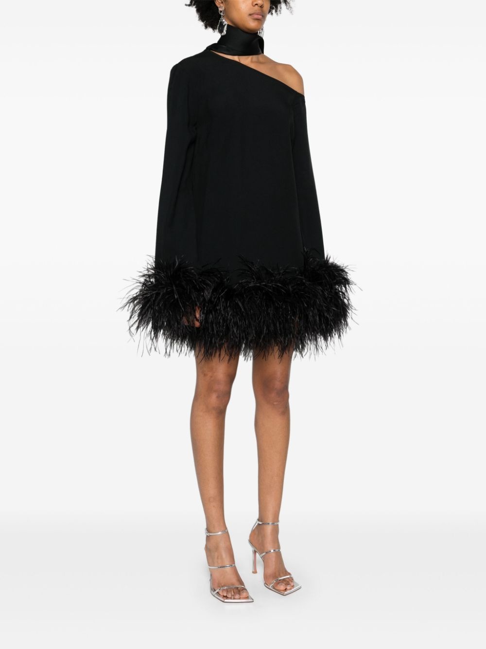 Adige feather-trim minidress - 3