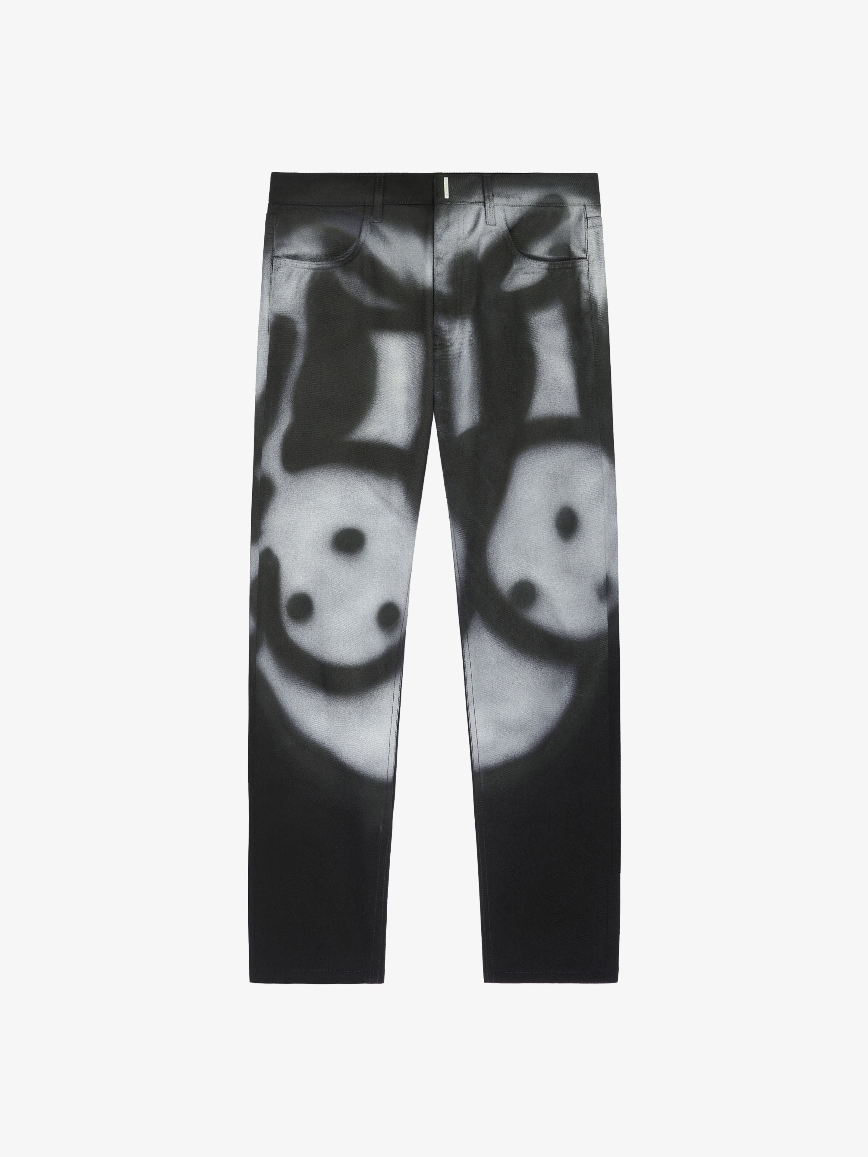 SLIM FIT JEANS IN 4G DENIM WITH TAG EFFECT PRINTS - 1
