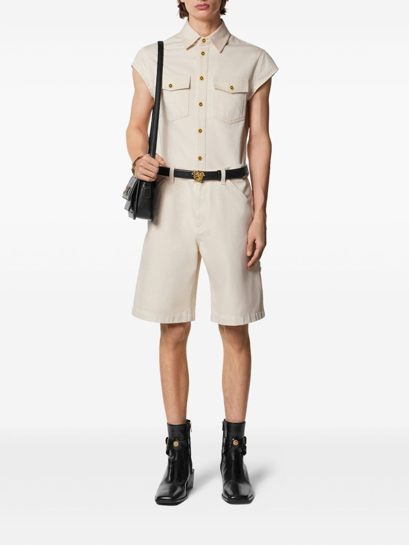VERSACE sleeveless denim shirt outlook