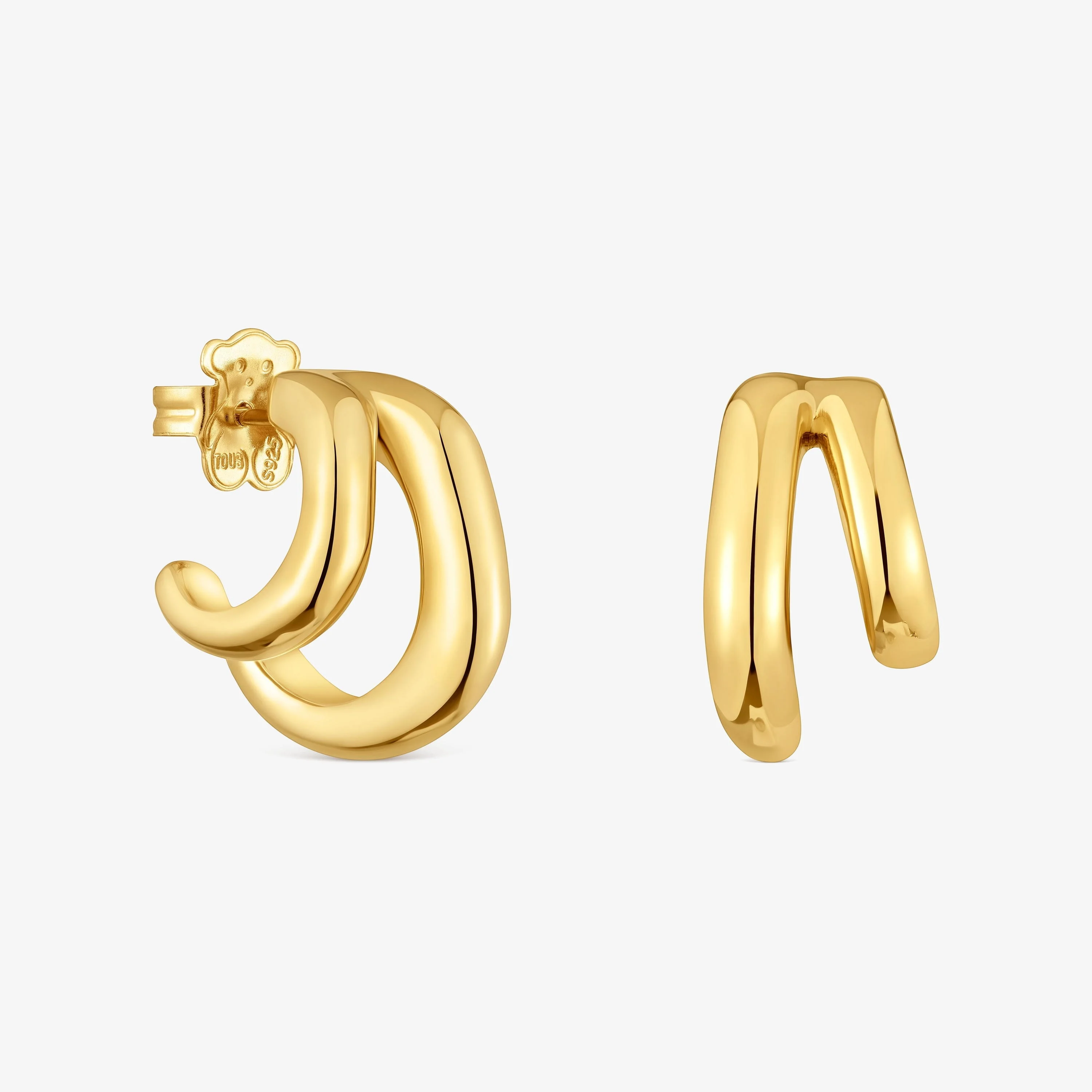 Double Hoop earrings with 18K gold vermeil Line - 1