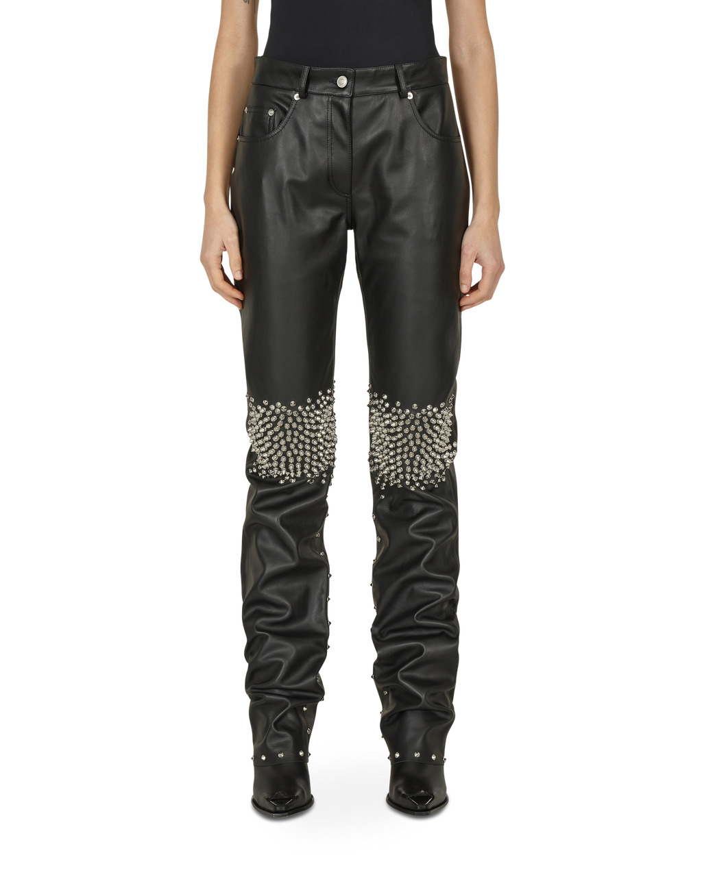 STUDDED LEATHER PANT - 2
