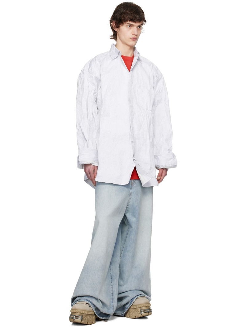 VETEMENTS Off-White Runway Metalized Wrinkled Allover Shirt outlook