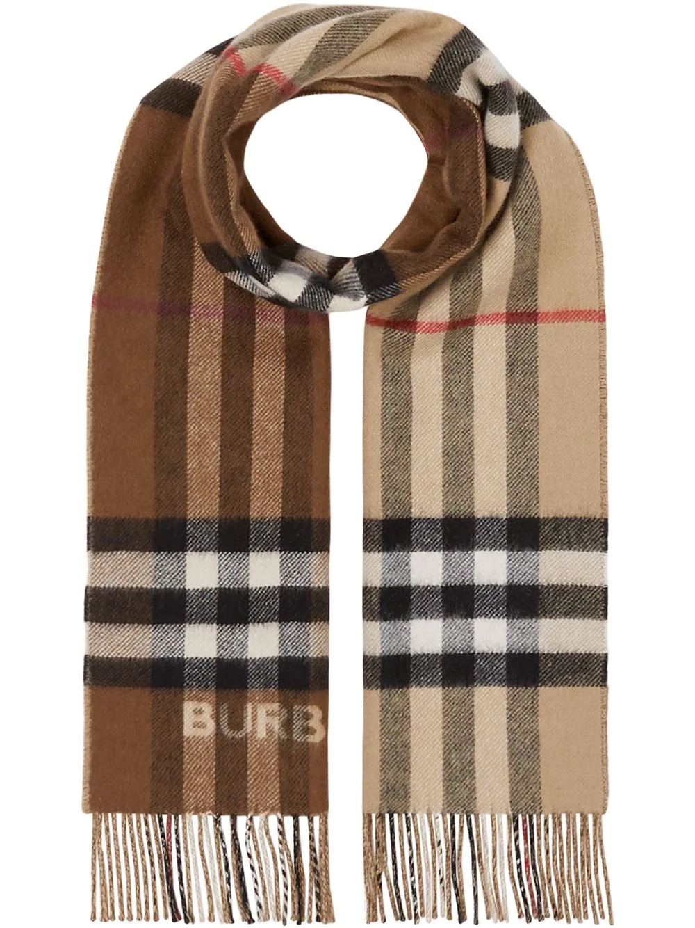 two-tone checked cashmere scarf - 1