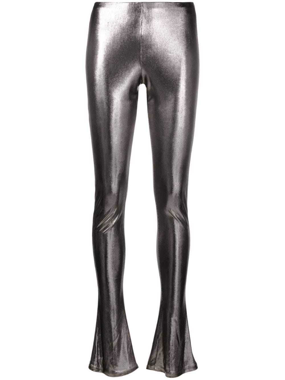 laminated-finish high-waisted trousers - 1
