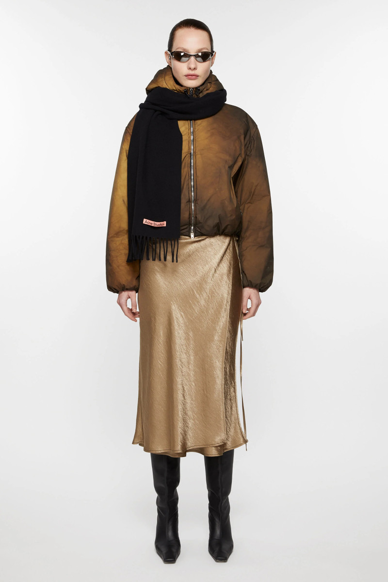 Acne Studios Fringe wool scarf - skinny - Black outlook