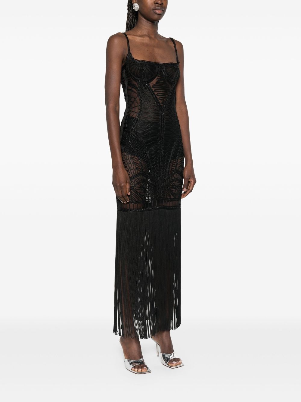 embroidered midi dress - 3