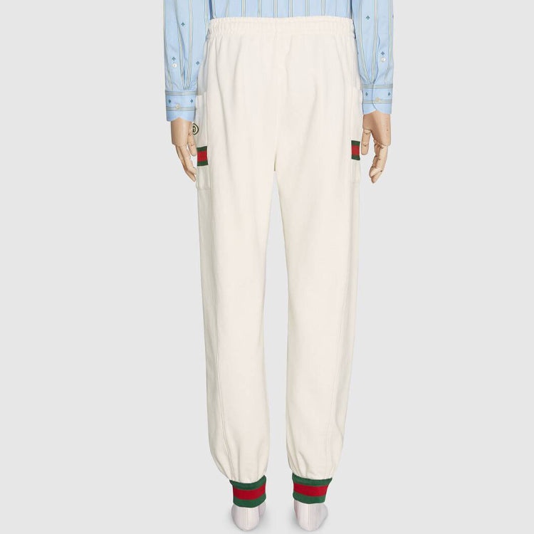 Gucci Knitted JoGGing Trousers With Webbing For Men White 625404-XJCOE-9146 - 2