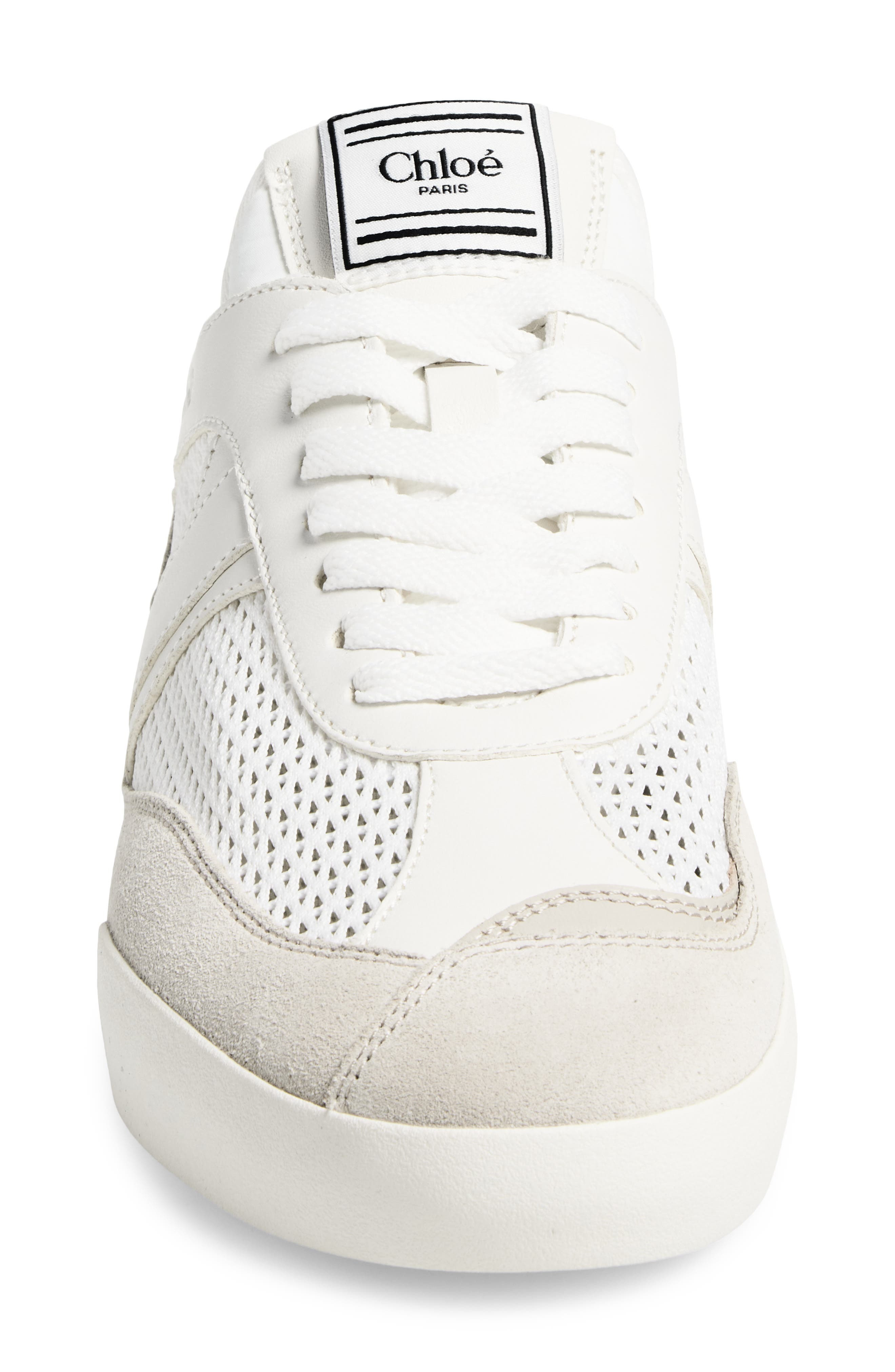 Chloé Kick Leather & Mesh Sneaker in Cloudy Cream at Nordstrom - 4
