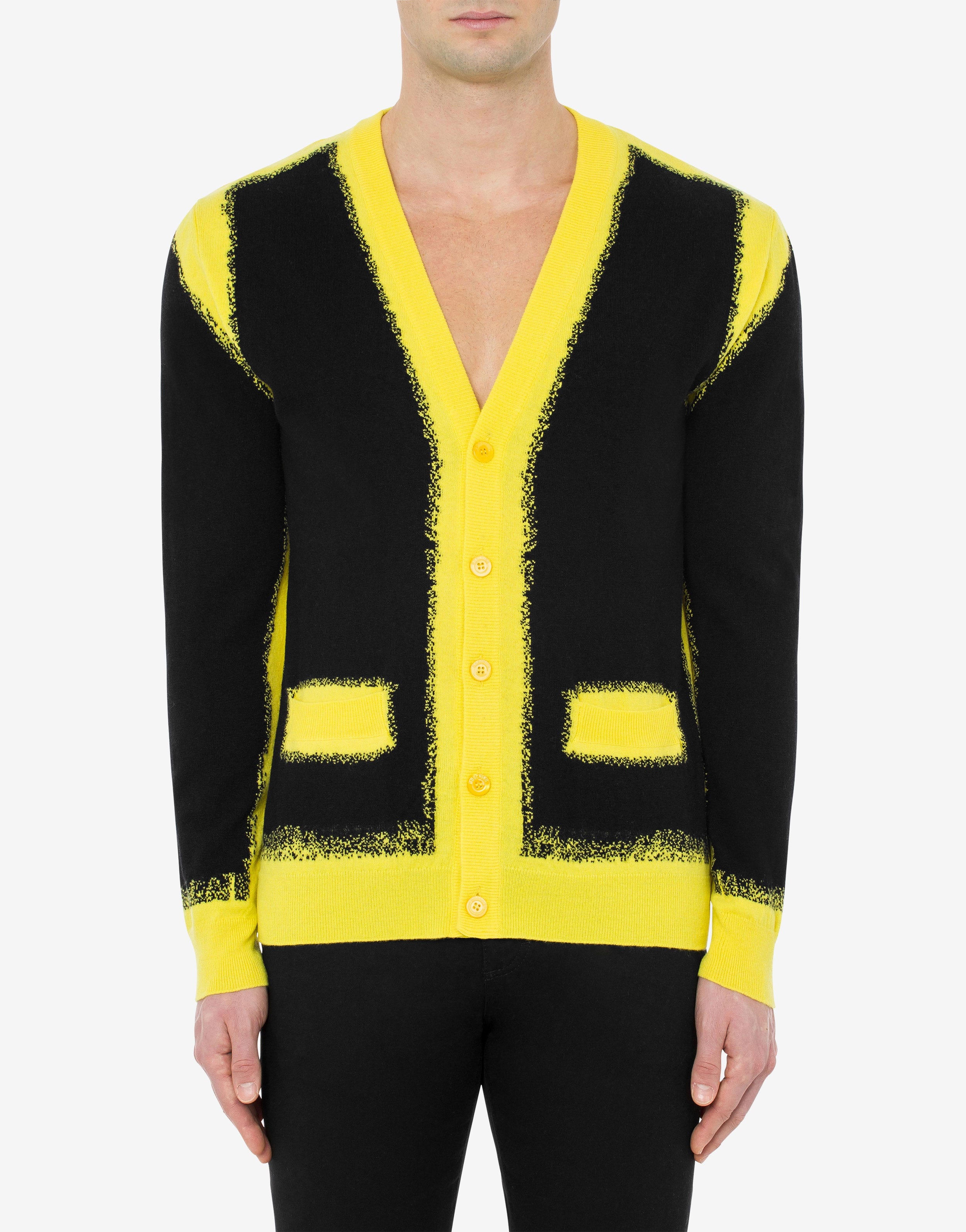 MOSCHINO PAINT WOOL AND CASHMERE CARDIGAN - 3