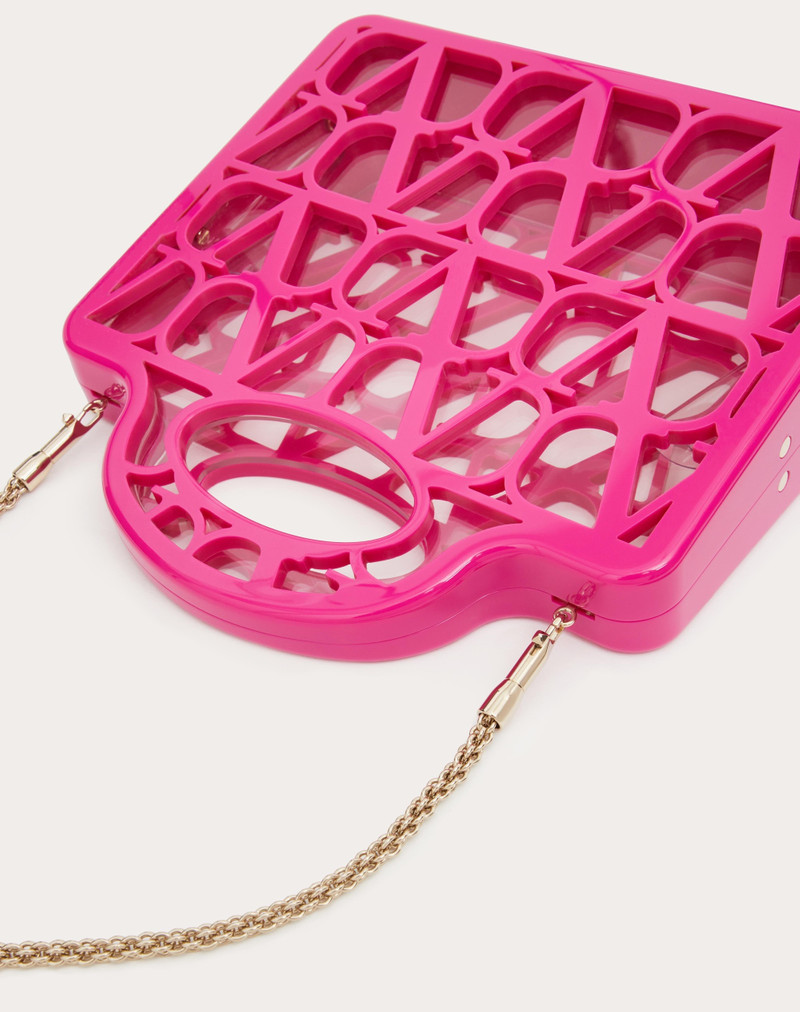 LE TROISEME MINI SHOPPING BAG IN PLEXI TOILE ICONOGRAPHE 4