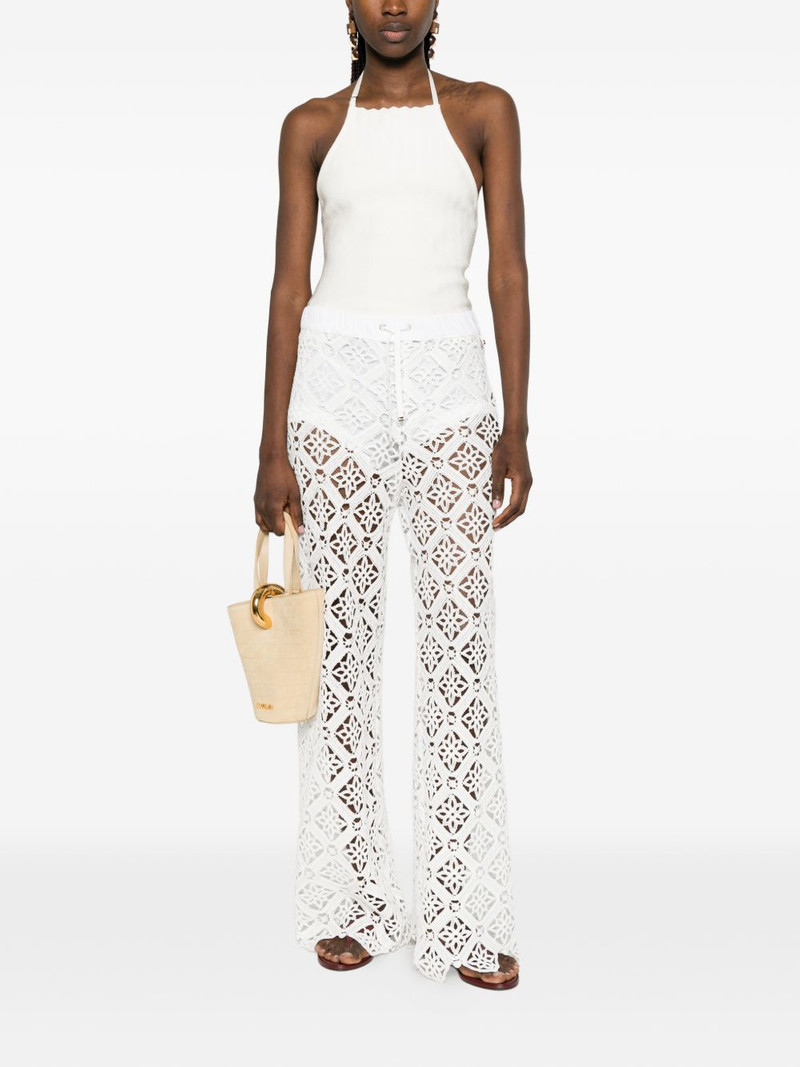 Herno lace elasticated-waistband trousers outlook
