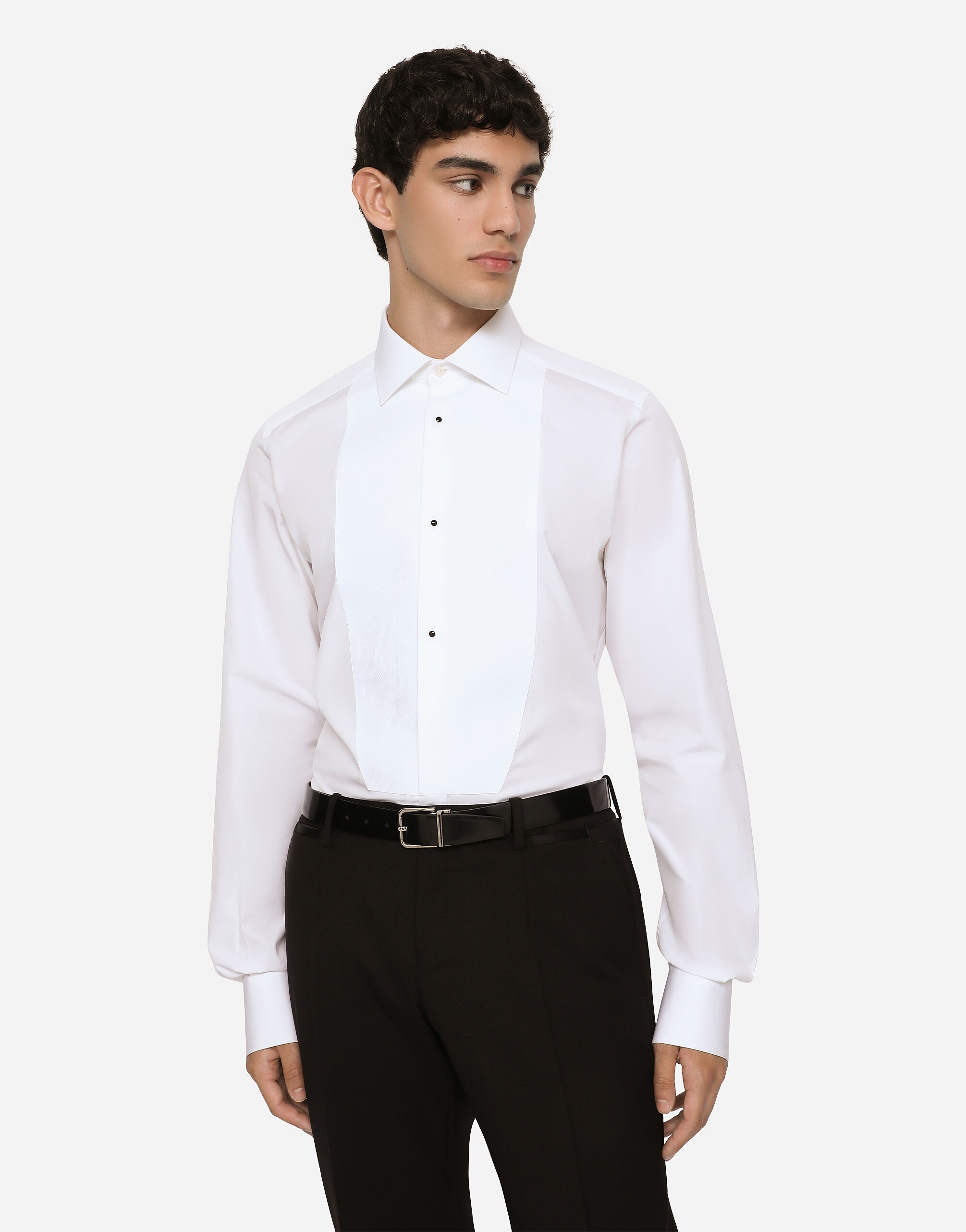 Gold fit tuxedo shirt in cotton poplin - 6