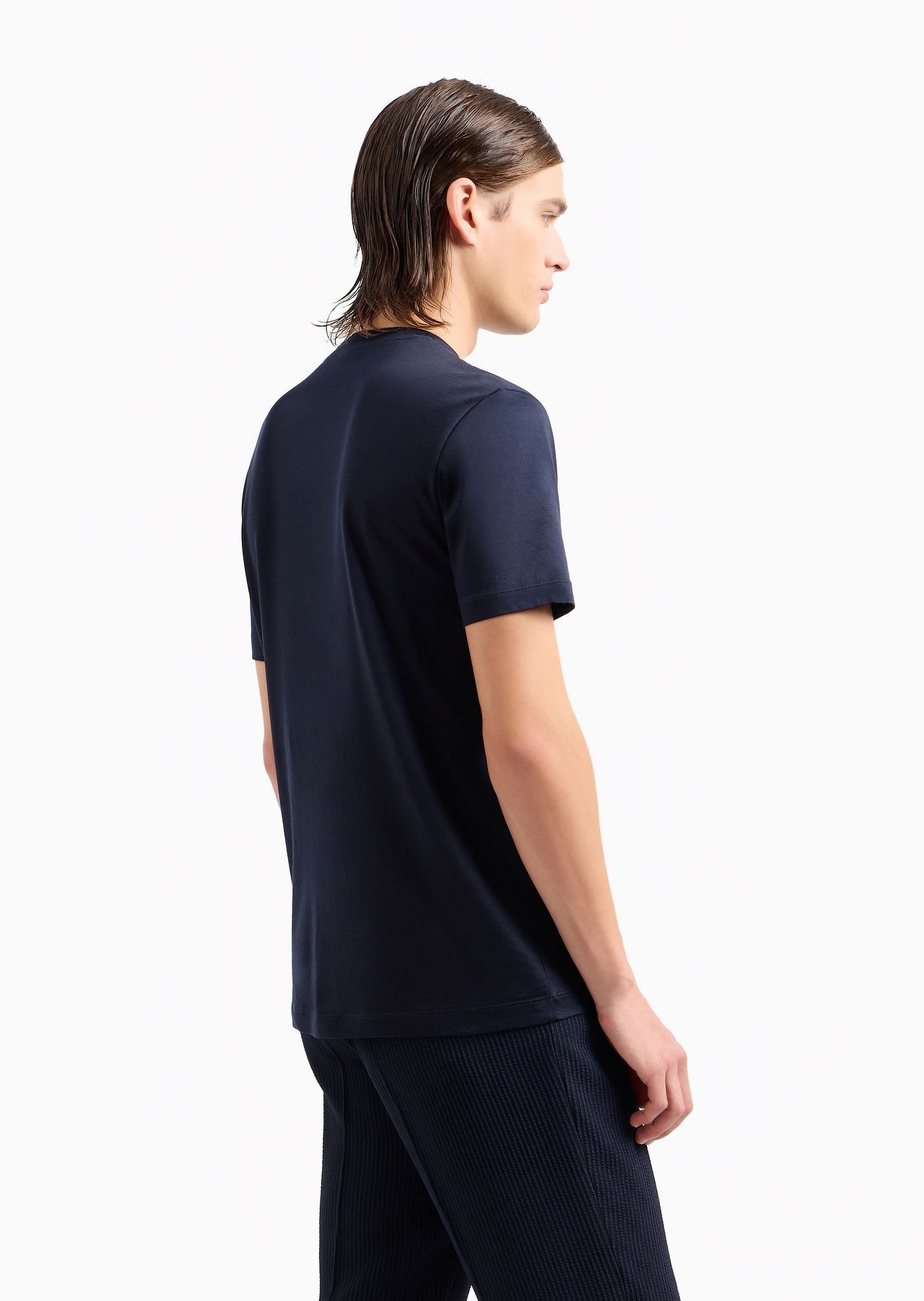 Plain-knit jersey T-shirt in a silk-and-cotton blend - 3