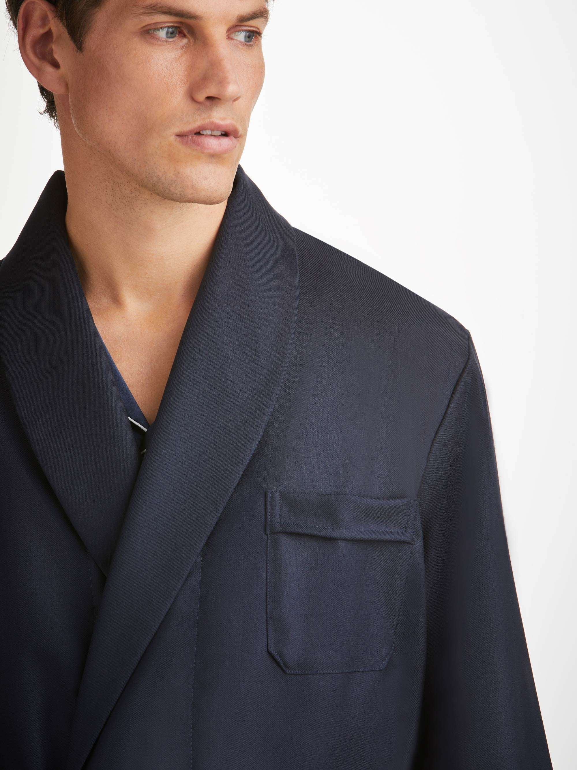 Men's Smoking Jacket Westminster 2 Wool Navy - 5