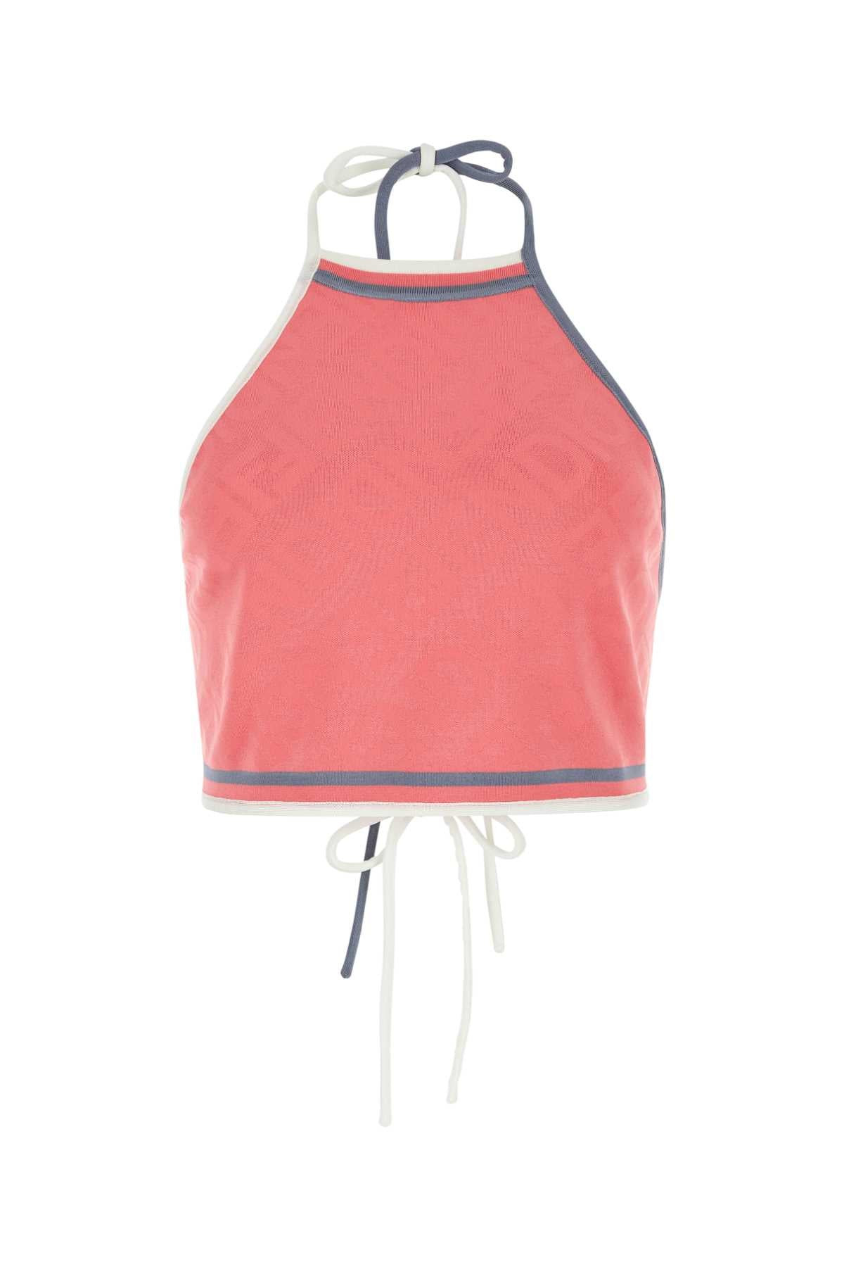Fendi Women Dark Pink Viscose Blend Crop Top - 1