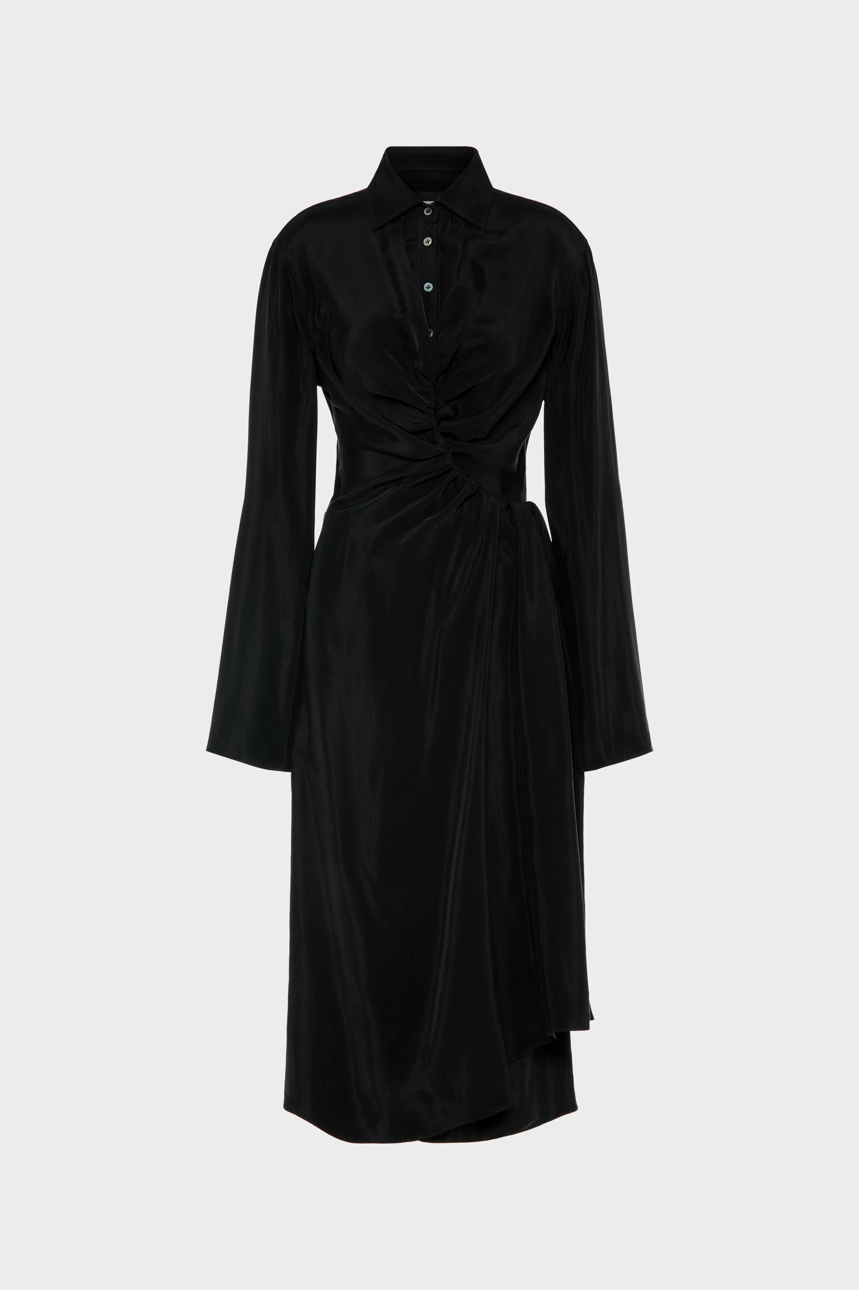 Draped Shirt Dress - 1