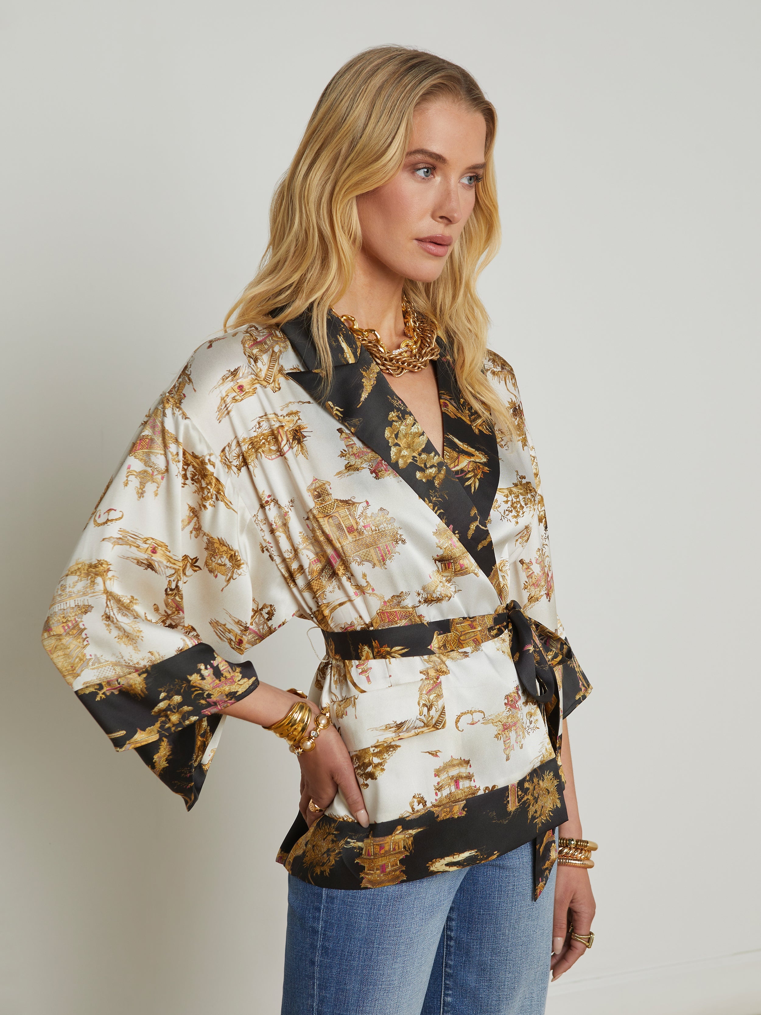 Hinata Satin Wrap Jacket - 3