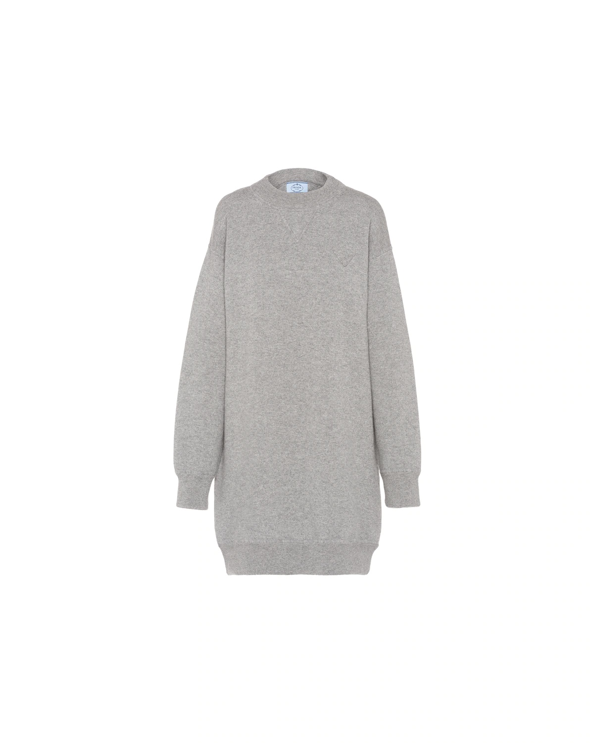 Long-sleeved cashmere crew-neck dress - 1