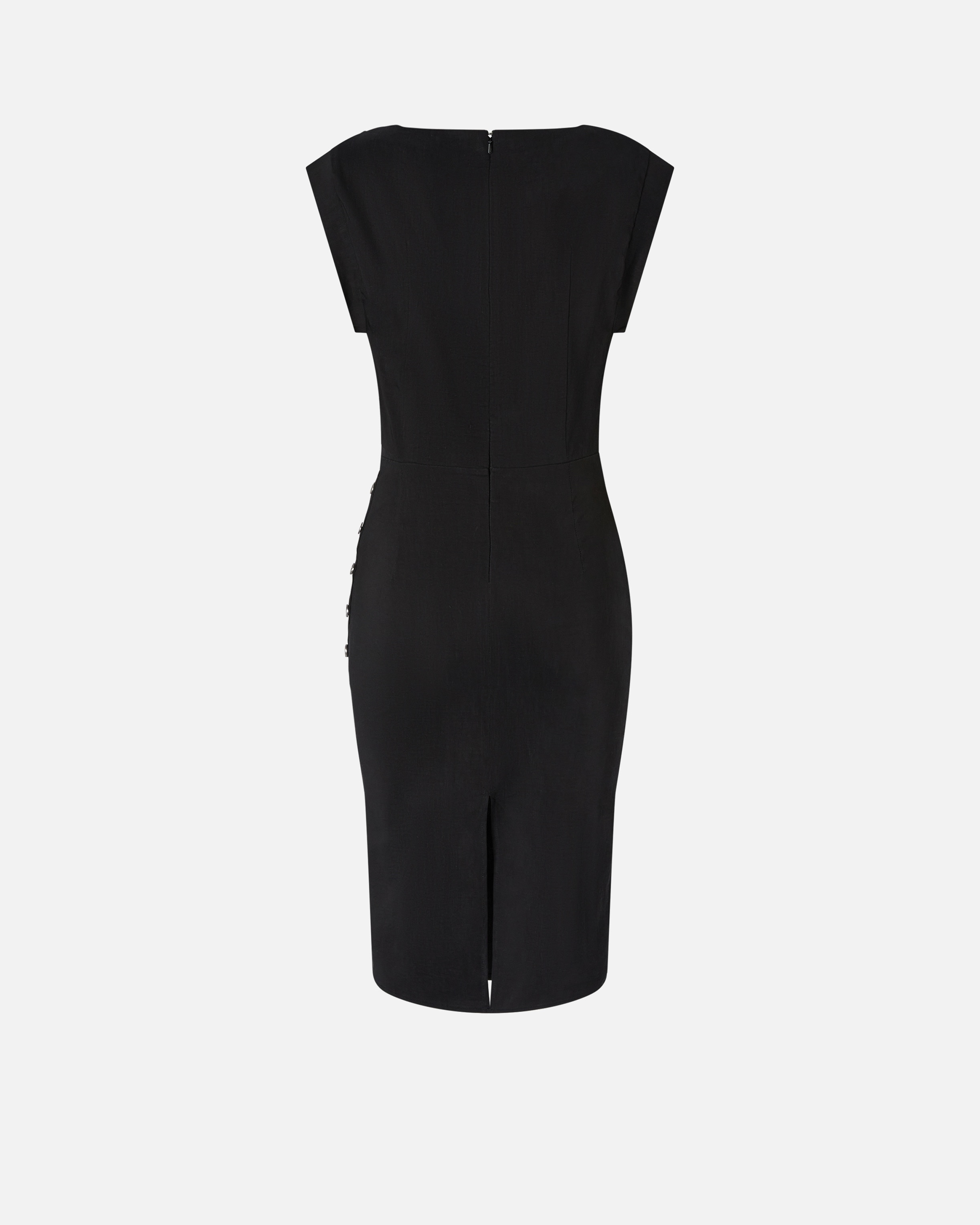 BUTTONED SLEEVELESS LINEN DRESS - 2