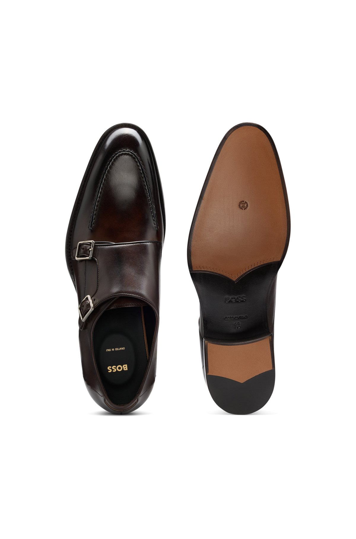 BURNISHED-LEATHER SHOES WITH DOUBLE MONK STRAP - 4