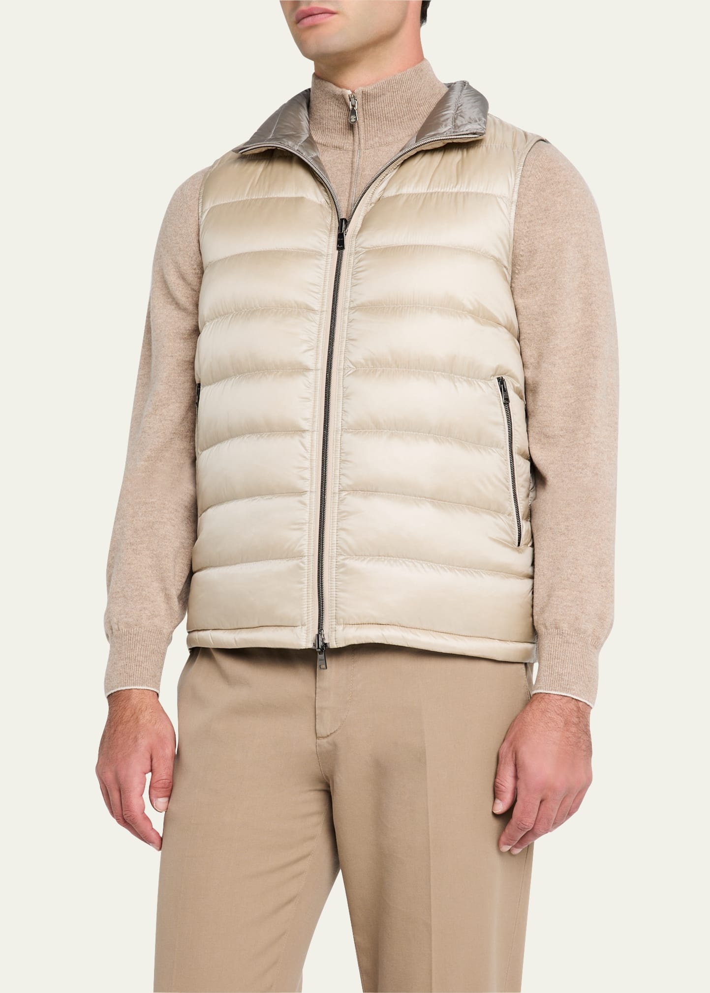 Men's Reversible Down Nylon Vest - 4