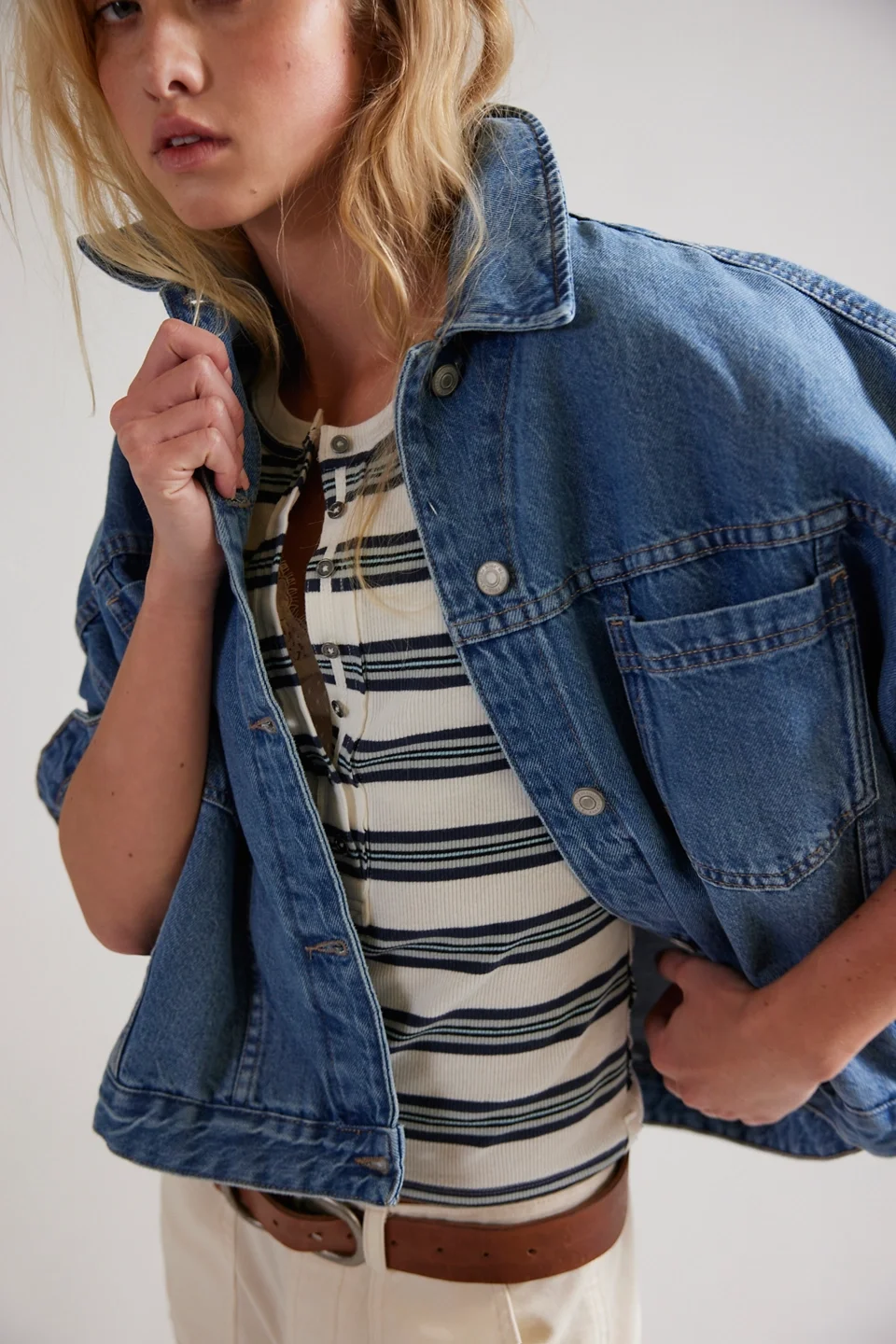 We The Free Opal Swing Denim Jacket - 1