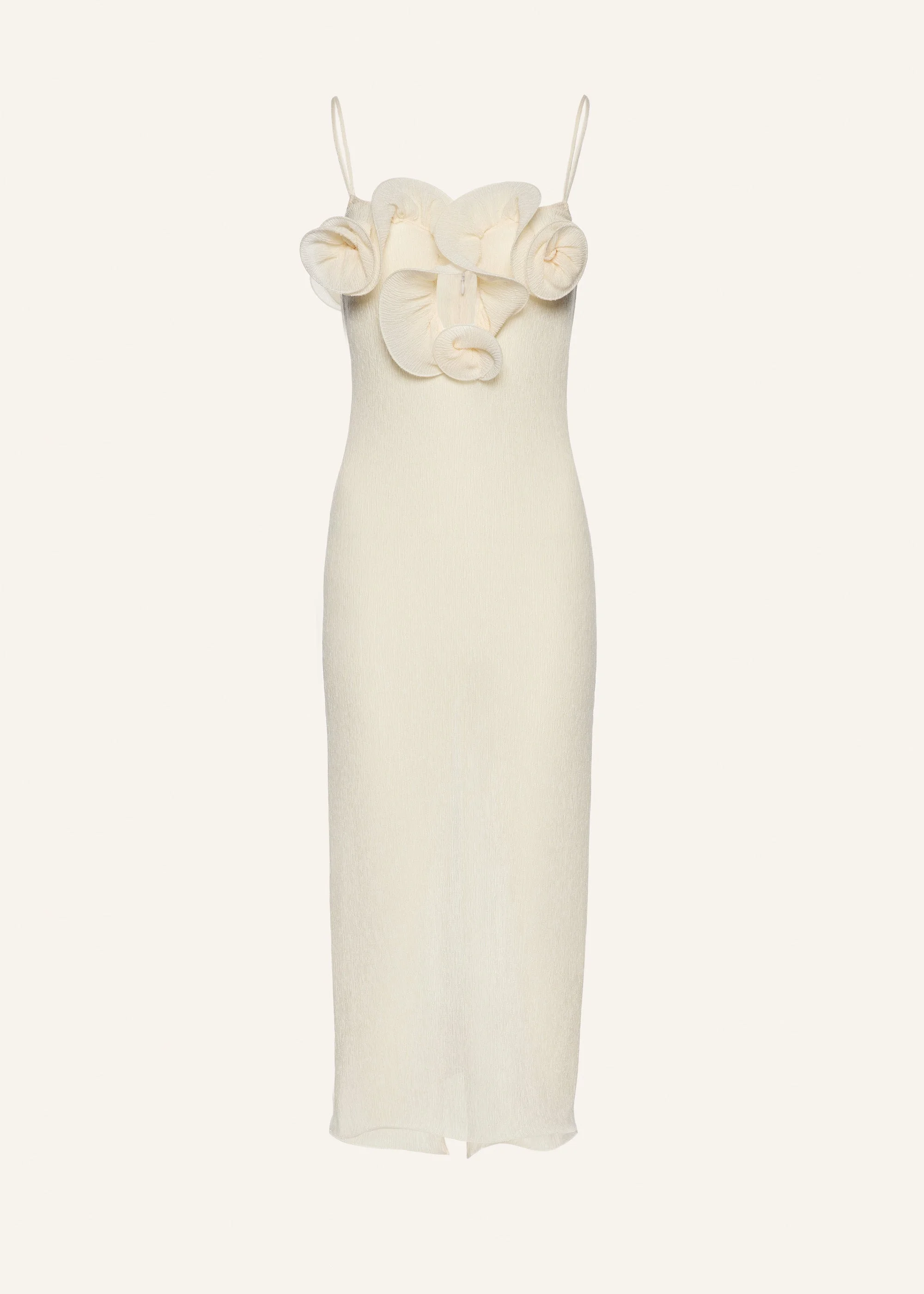 Sleeveless crepe beach maxi dress in cream - 1