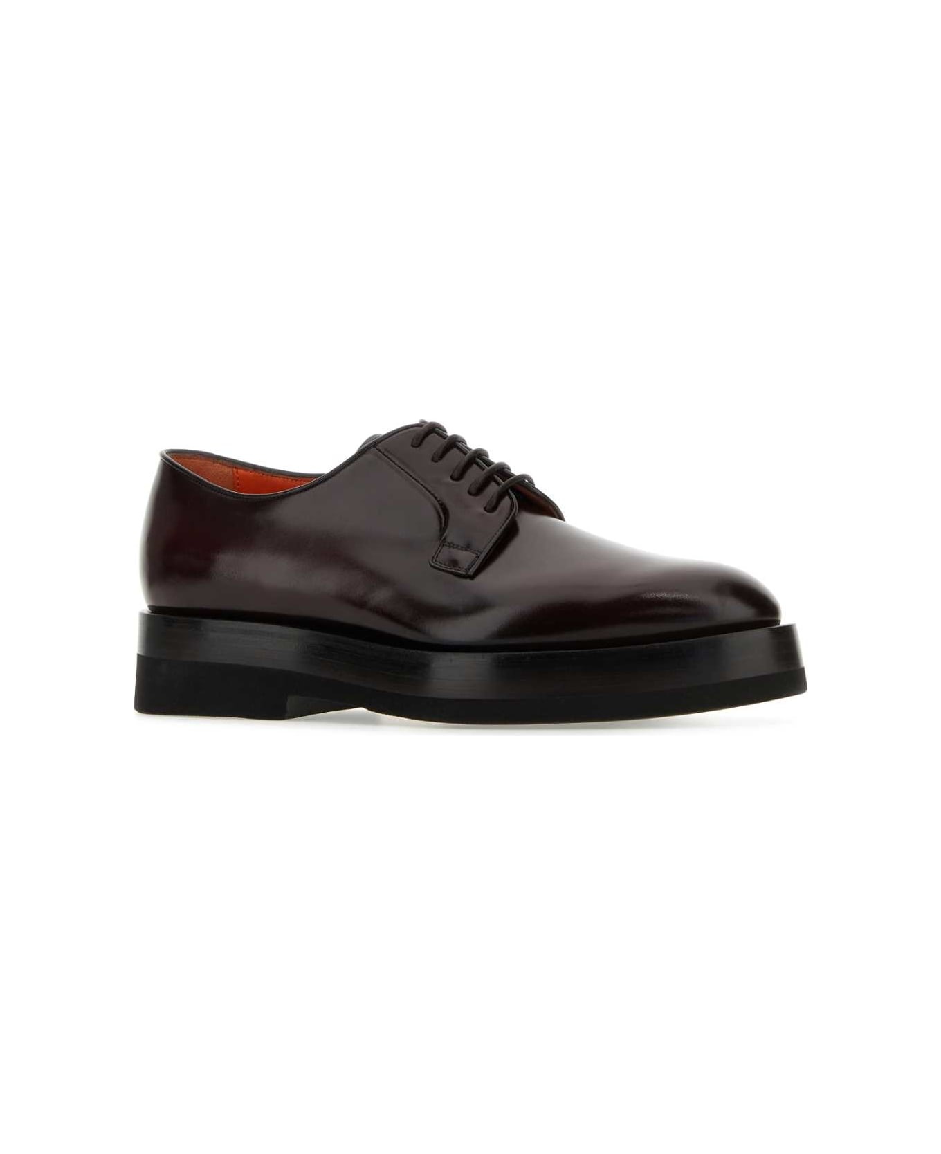 Grape Leather Lace-up Shoes - 2