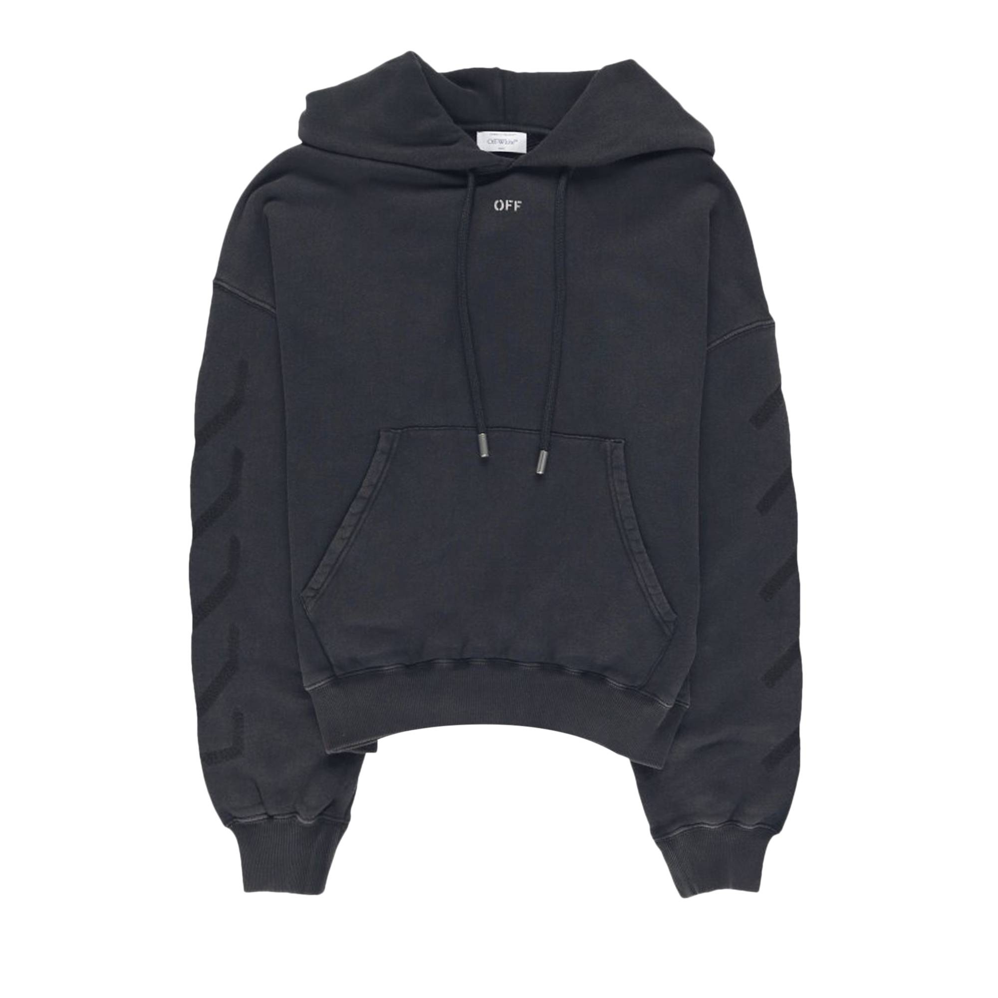 Off-White BW St. Matthew Over Hoodie 'Black/Grey' - 1